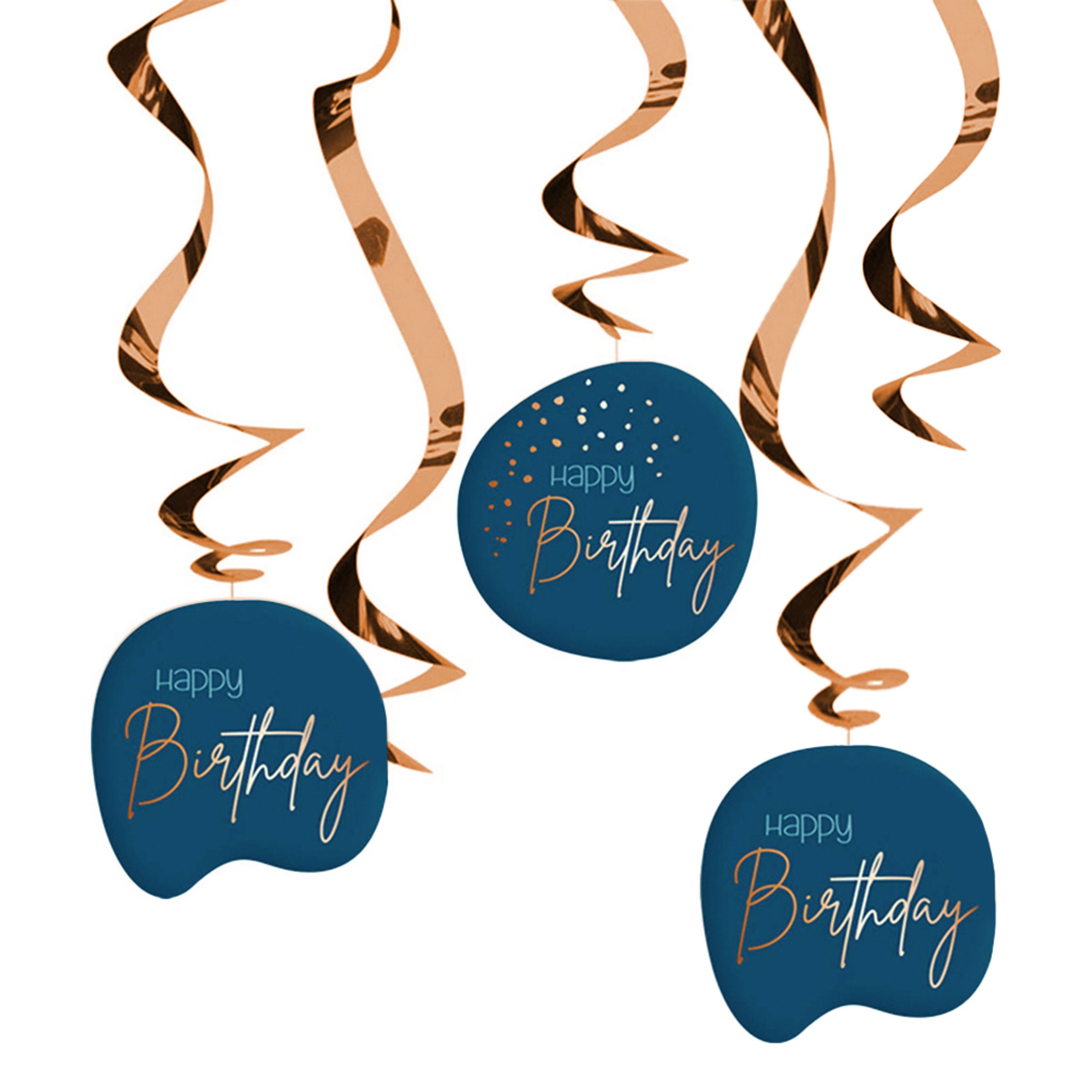 Swirls Happy Birthday True Blue - 5-pack | Hem//Teman//Högtider//Födelsedagsfest | PartyOutlet