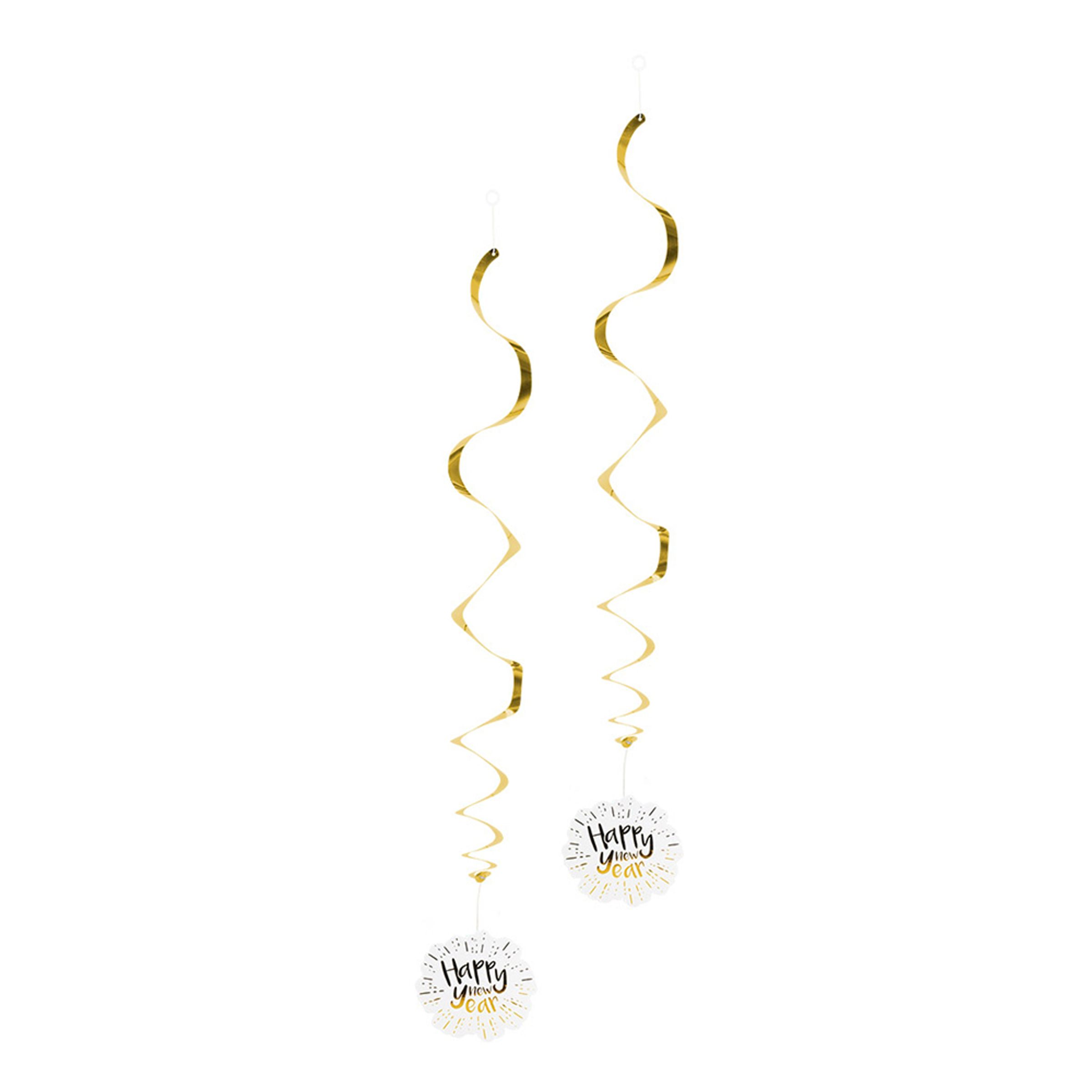 Läs mer om Swirls Happy New Year Guldmetallic - 2-pack