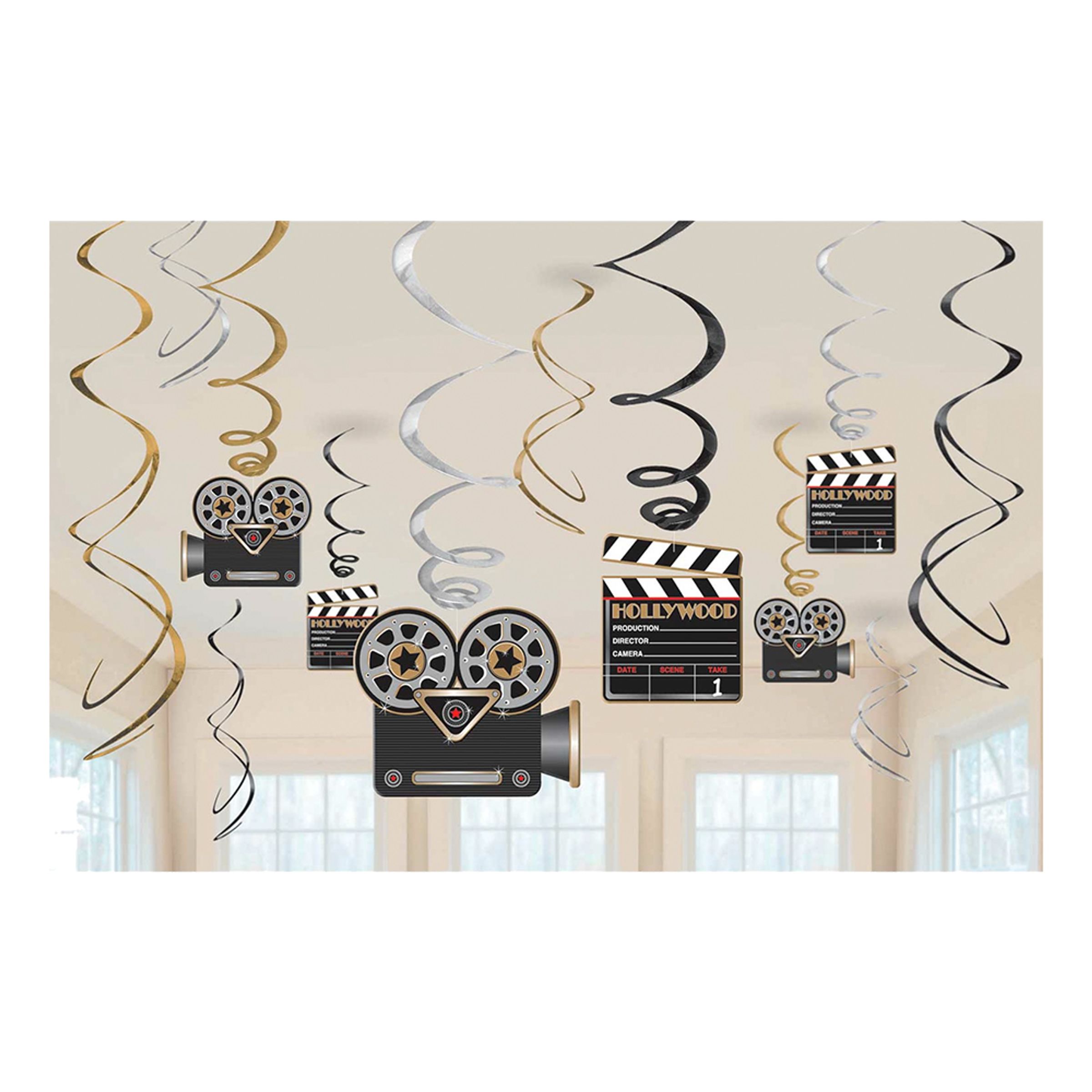 Läs mer om Swirls Hollywood Hängande Dekoration - 12-pack