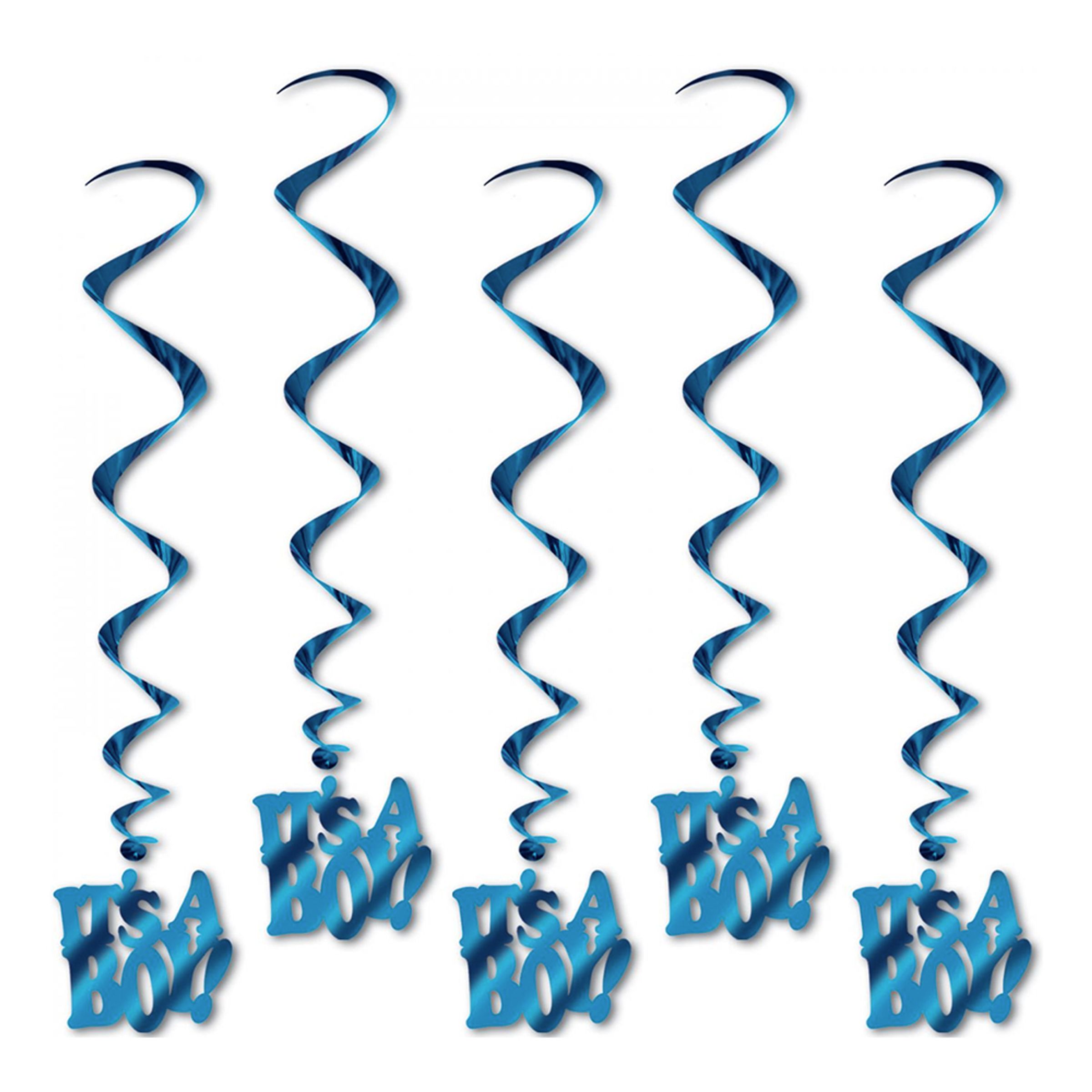 Läs mer om Swirls Its a Boy Blå Hängande Dekoration - 5-pack