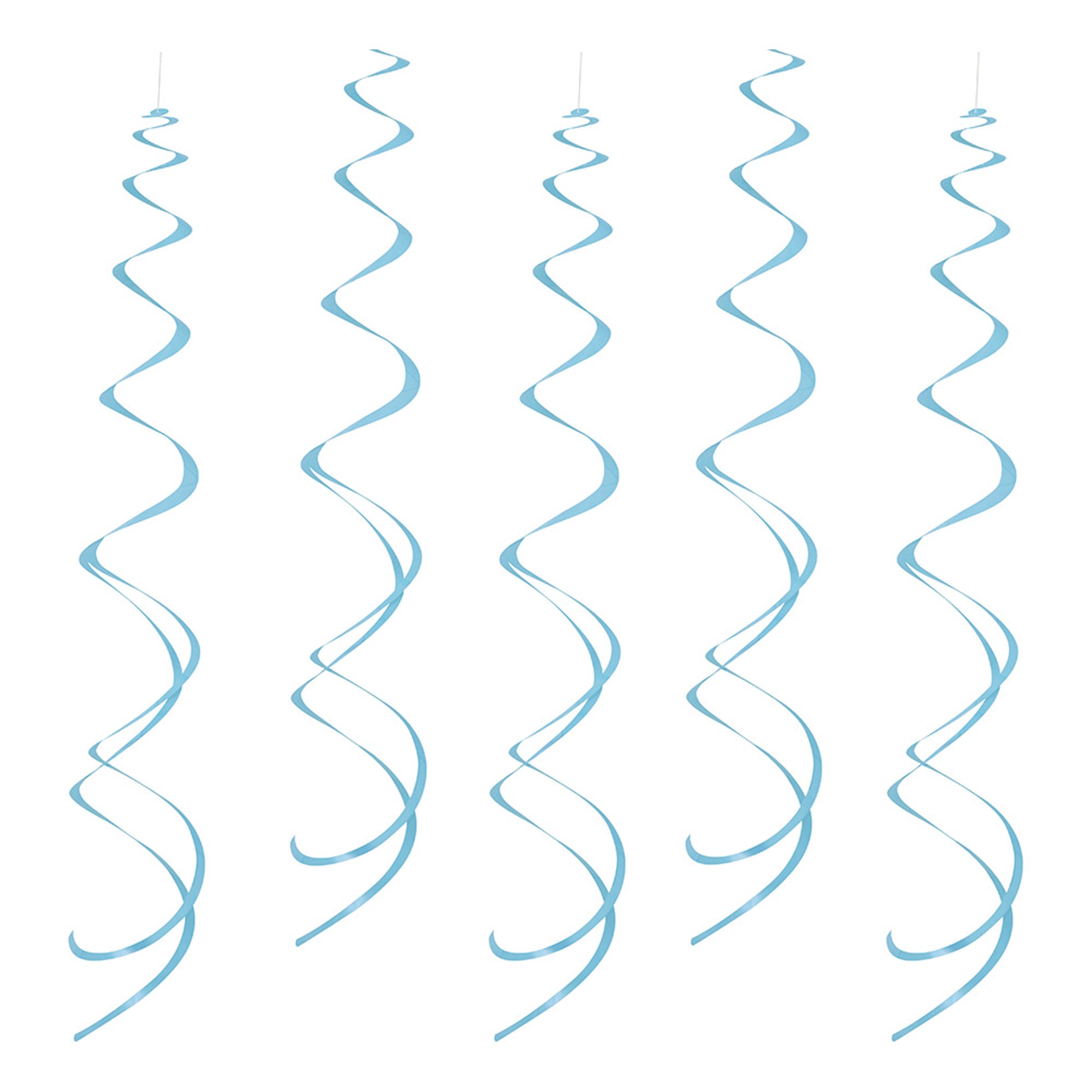 Swirls Ljusblå Hängande Dekoration - 8-pack
