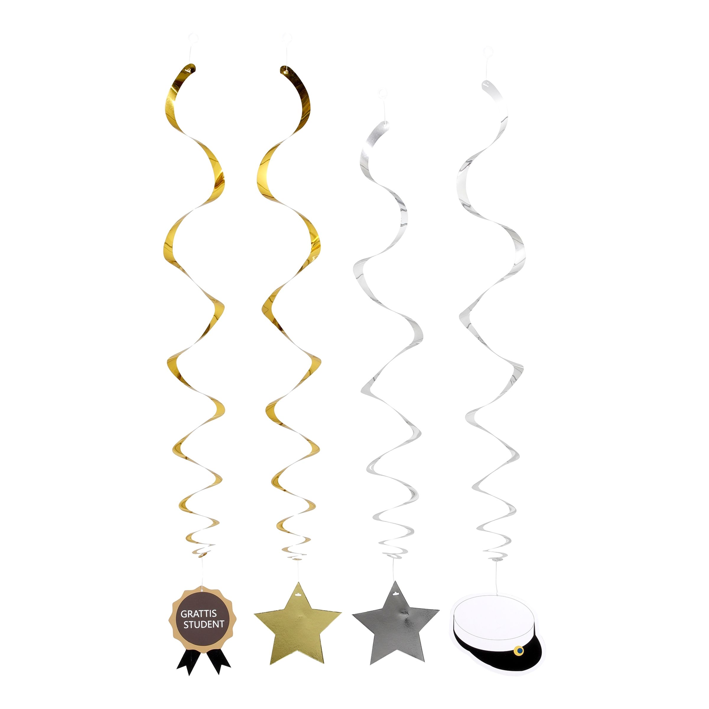 Swirls Studenten Guld/Silver - 4-pack