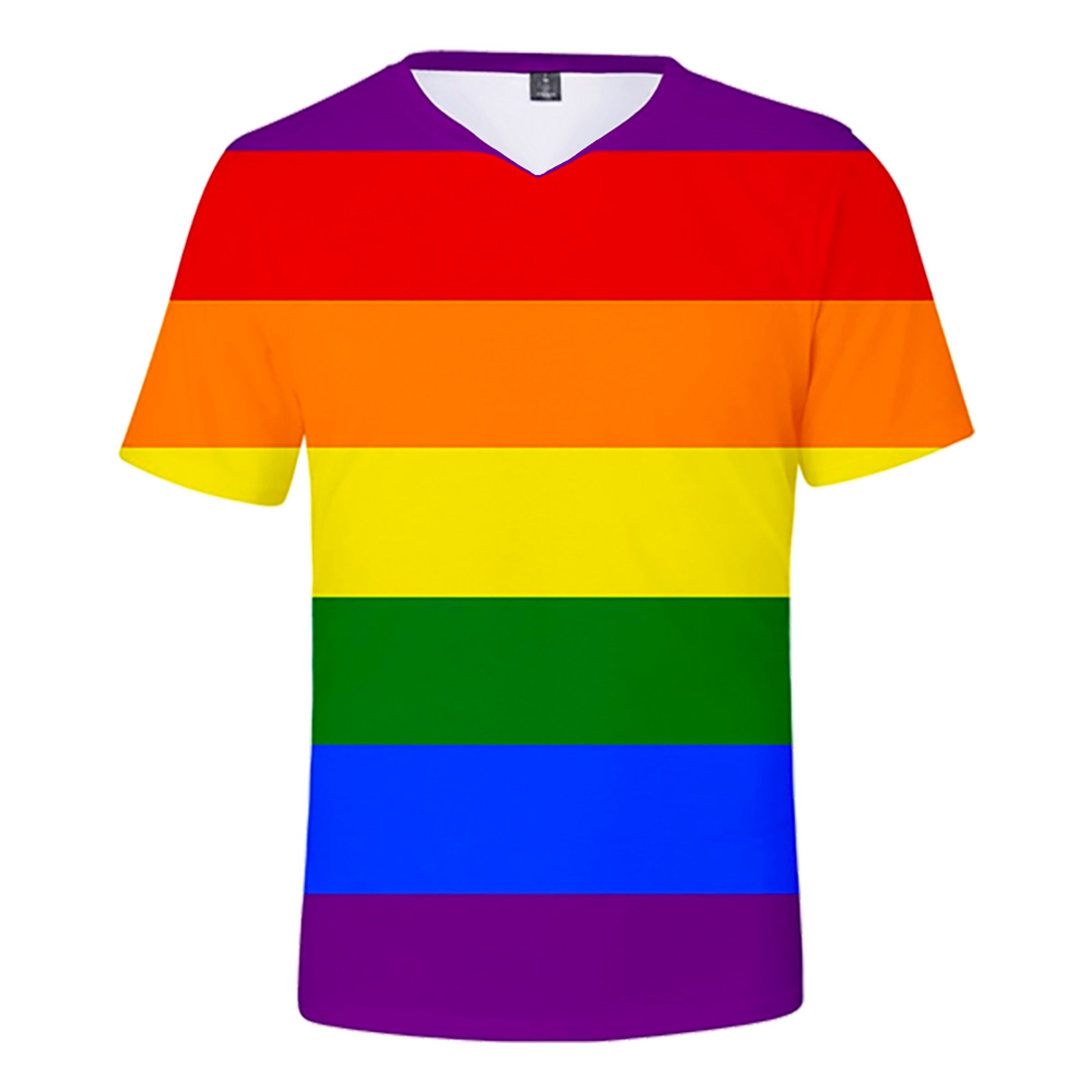 Regnbågsfärgad T-shirt - Large
