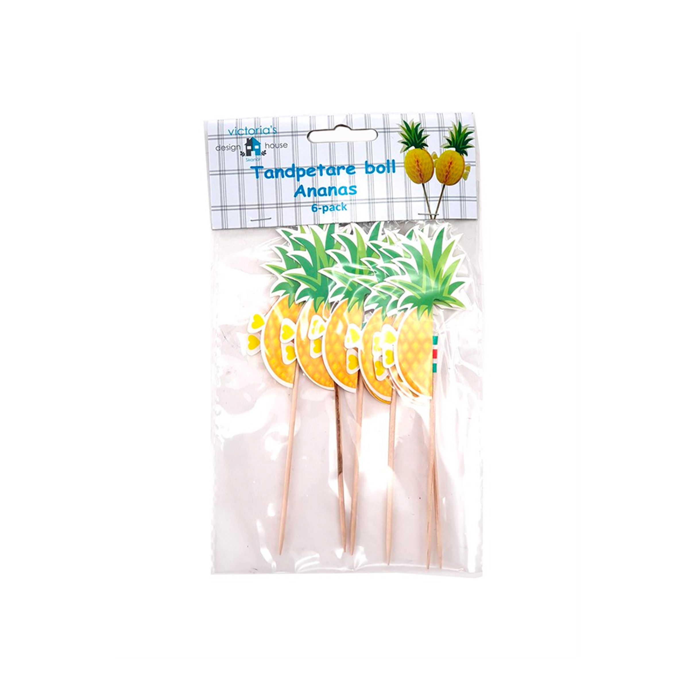 Läs mer om Tandpetare Ananas Honeycomb - 6-pack