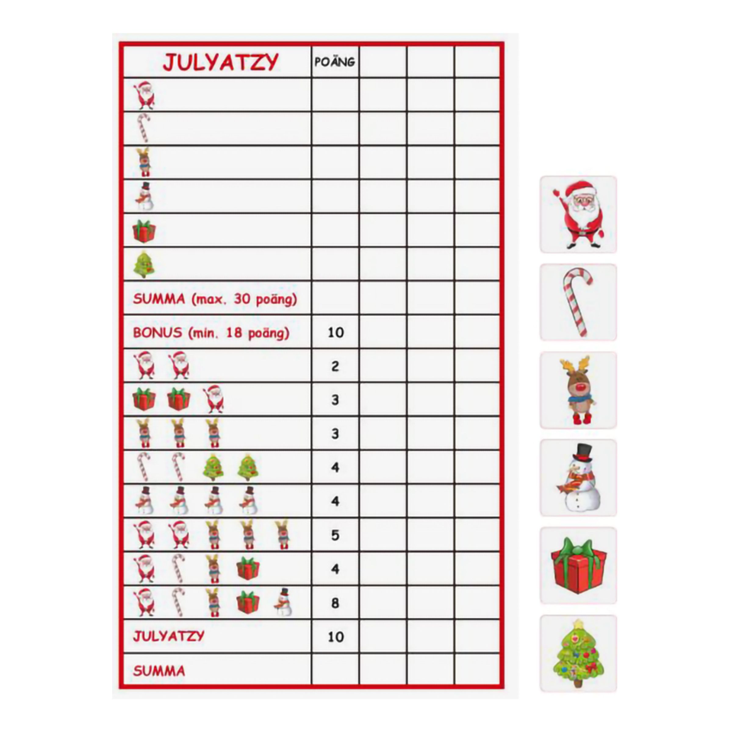 Tärningsspel Jul | Hem - Roliga Prylar - Spel & Lek - Sällskapsspel | Party Outlet