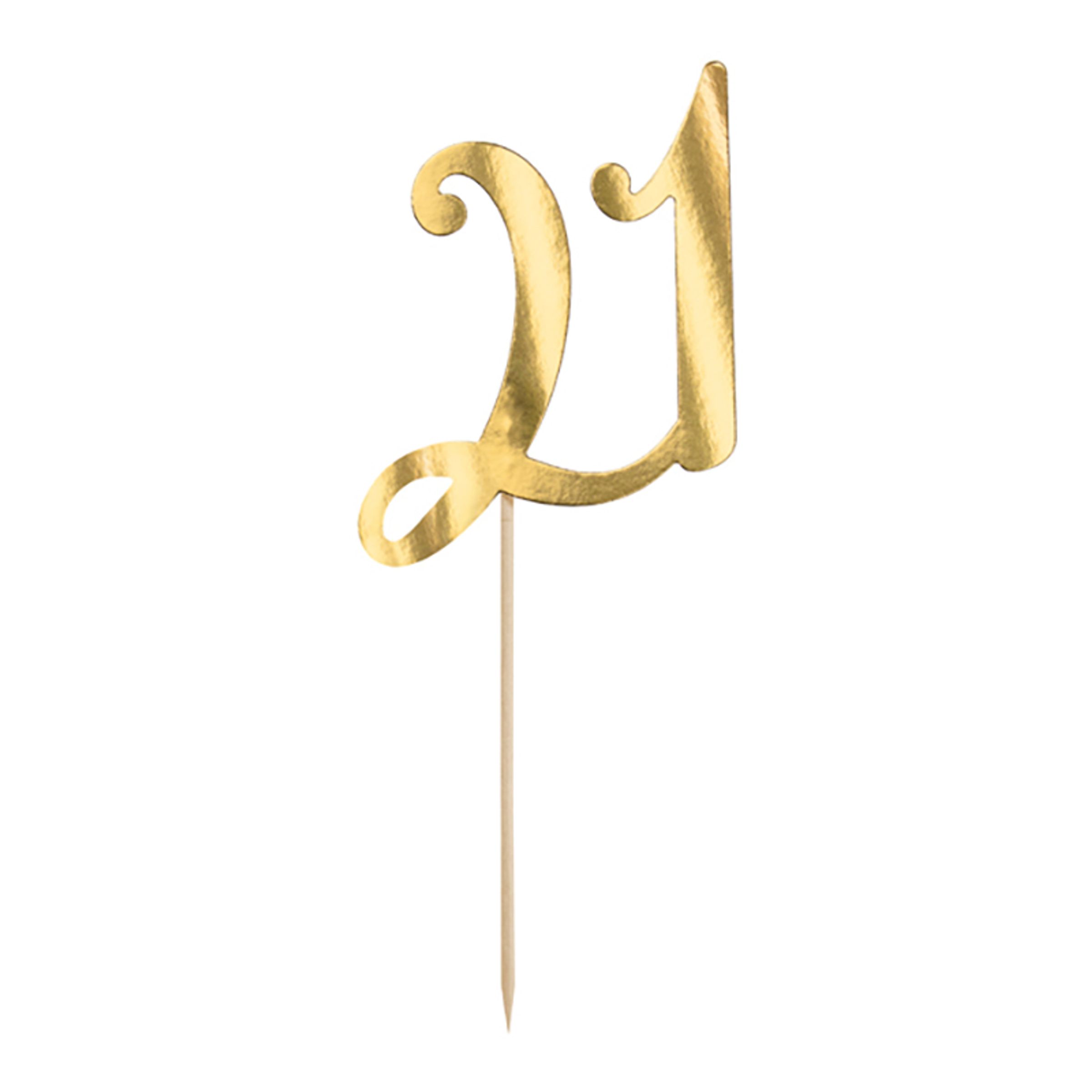 Tårtdekoration 21 Guld Metallic