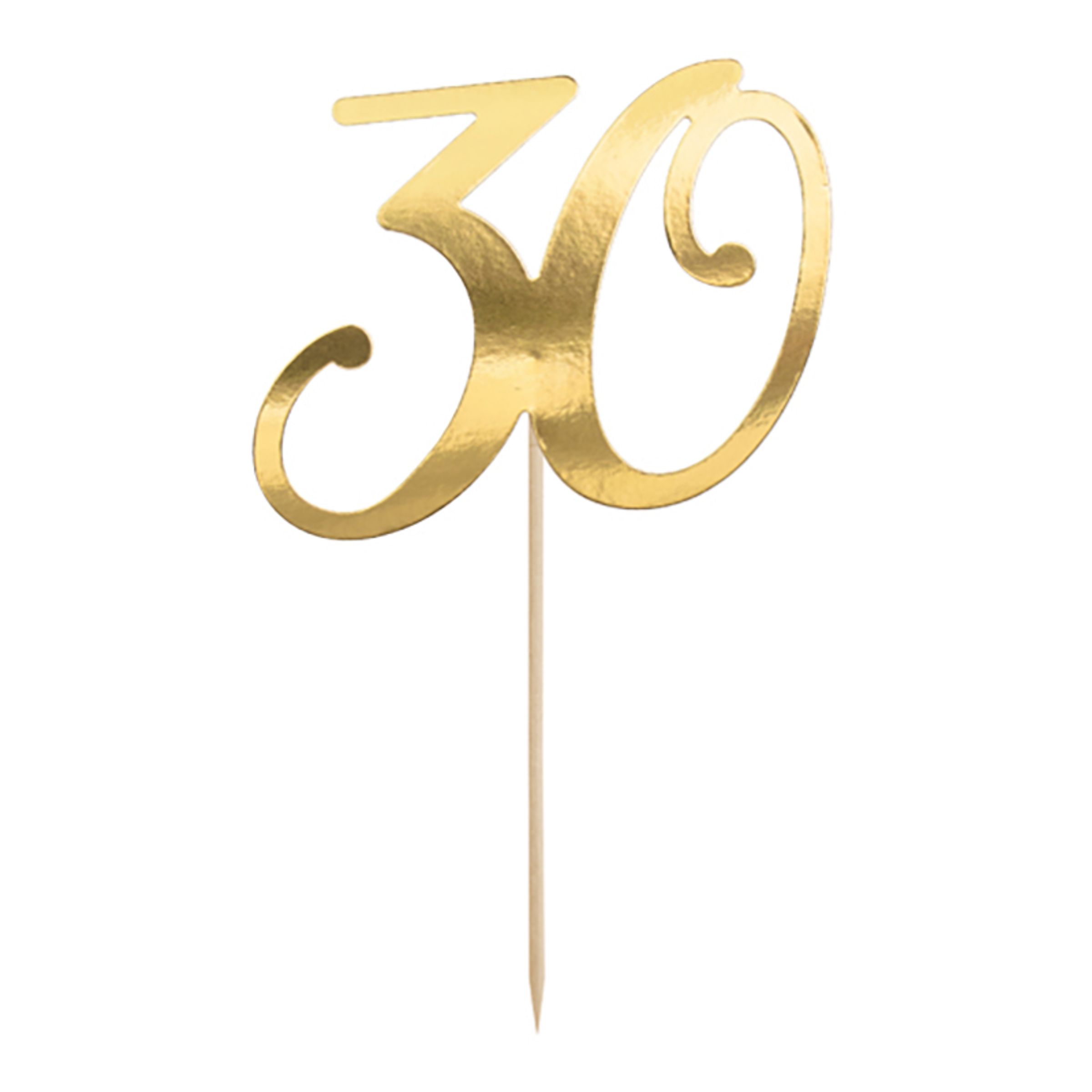 Tårtdekoration 30 Guld Metallic