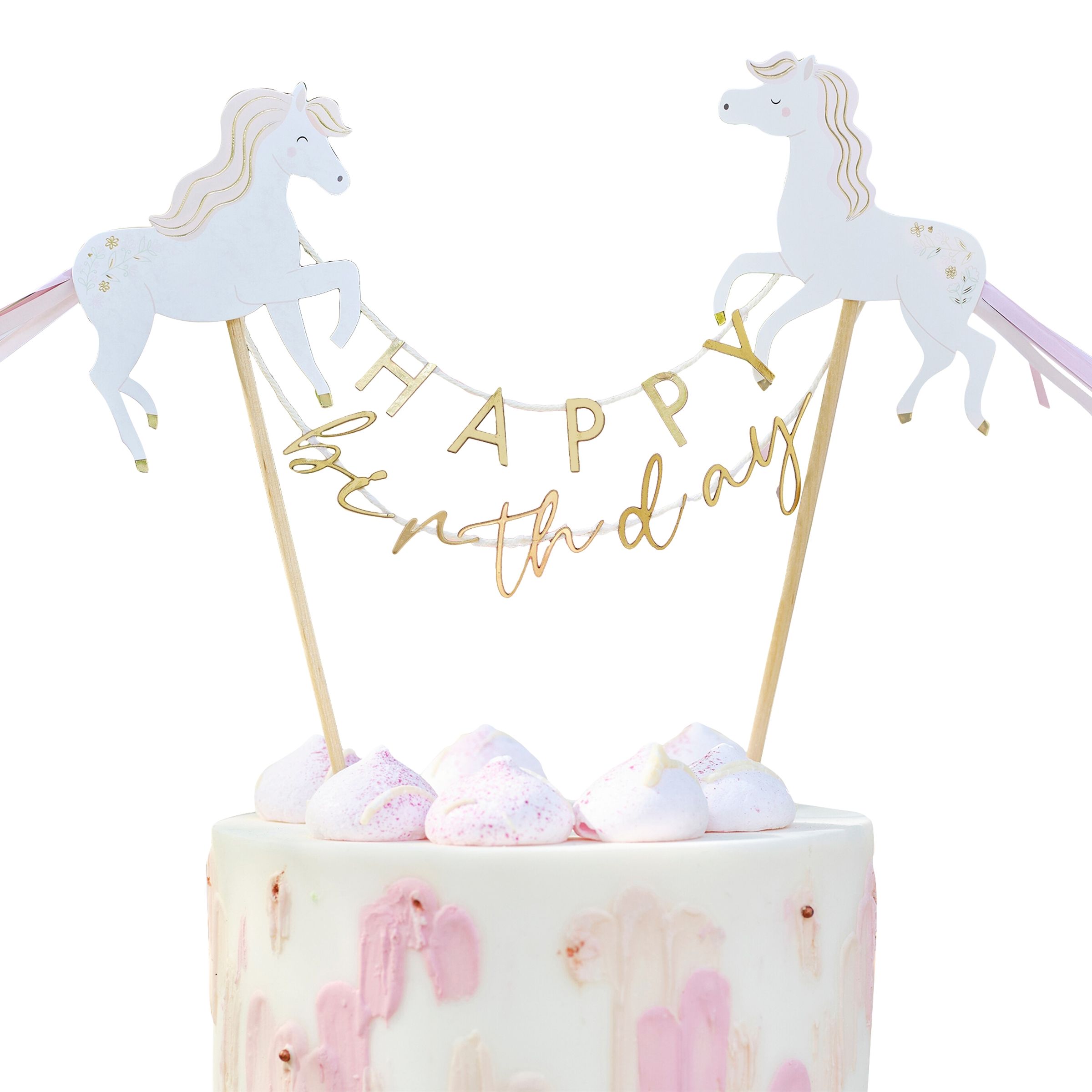 Läs mer om Tårtdekoration DIY Happy Birthday Princess Unicorn