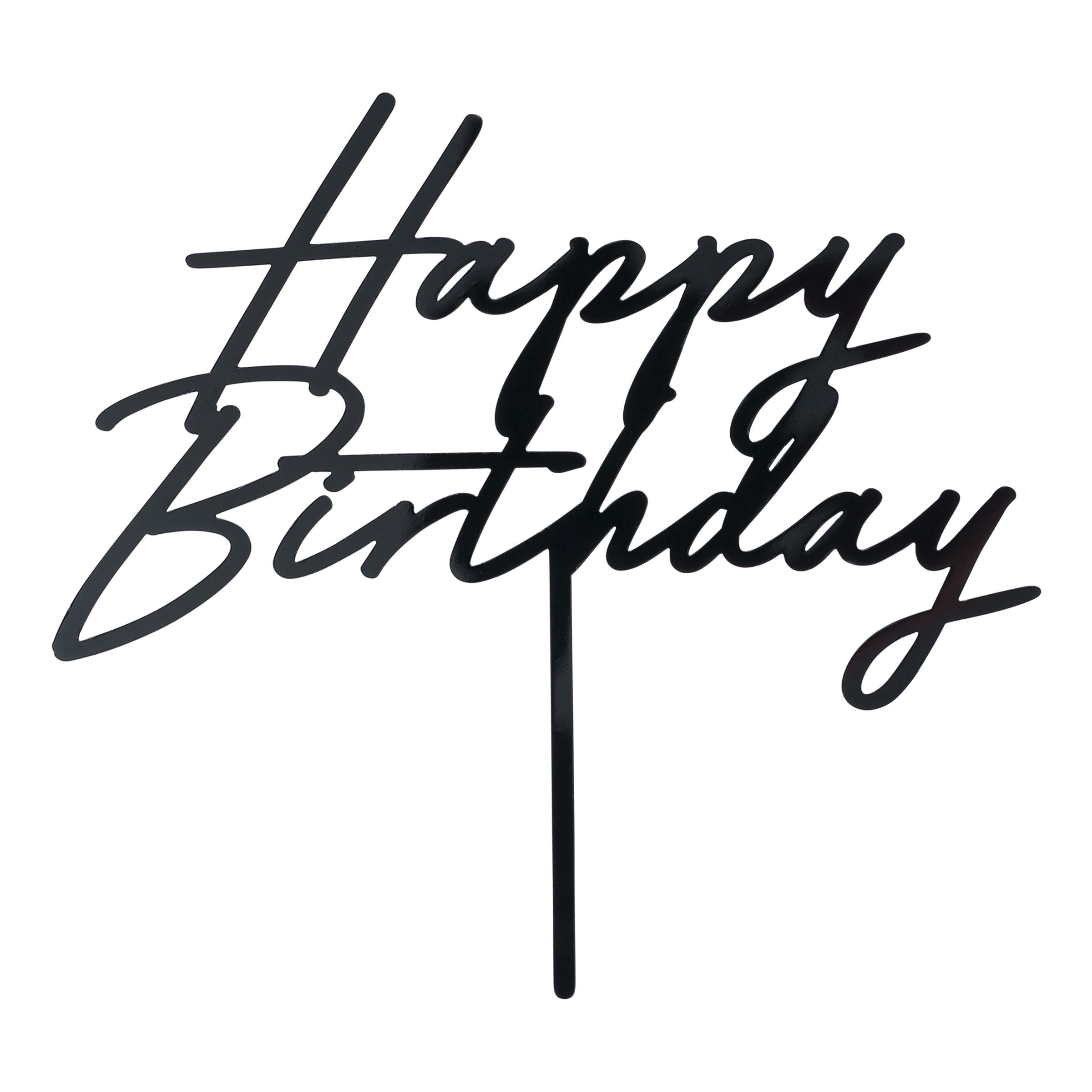 Tårtdekoration Happy Birthday i Akryl | Hem - Festartiklar - Festdekoration - Tårtdekorationer | Pryloteket