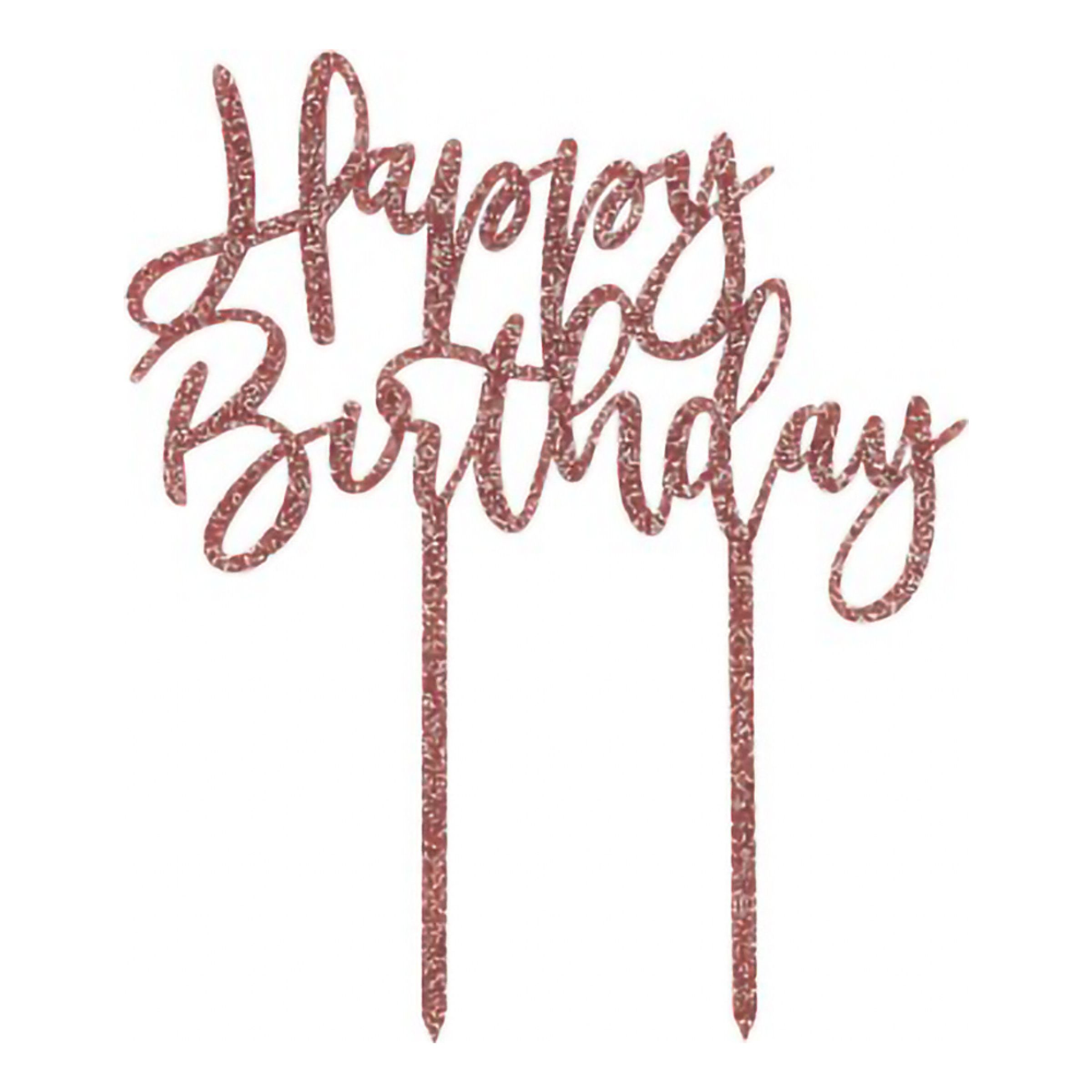 Tårtdekoration Happy Birthday Roséguld i Akryl | Hem - Festartiklar - Festdekoration - Tårtdekorationer | Pryloteket