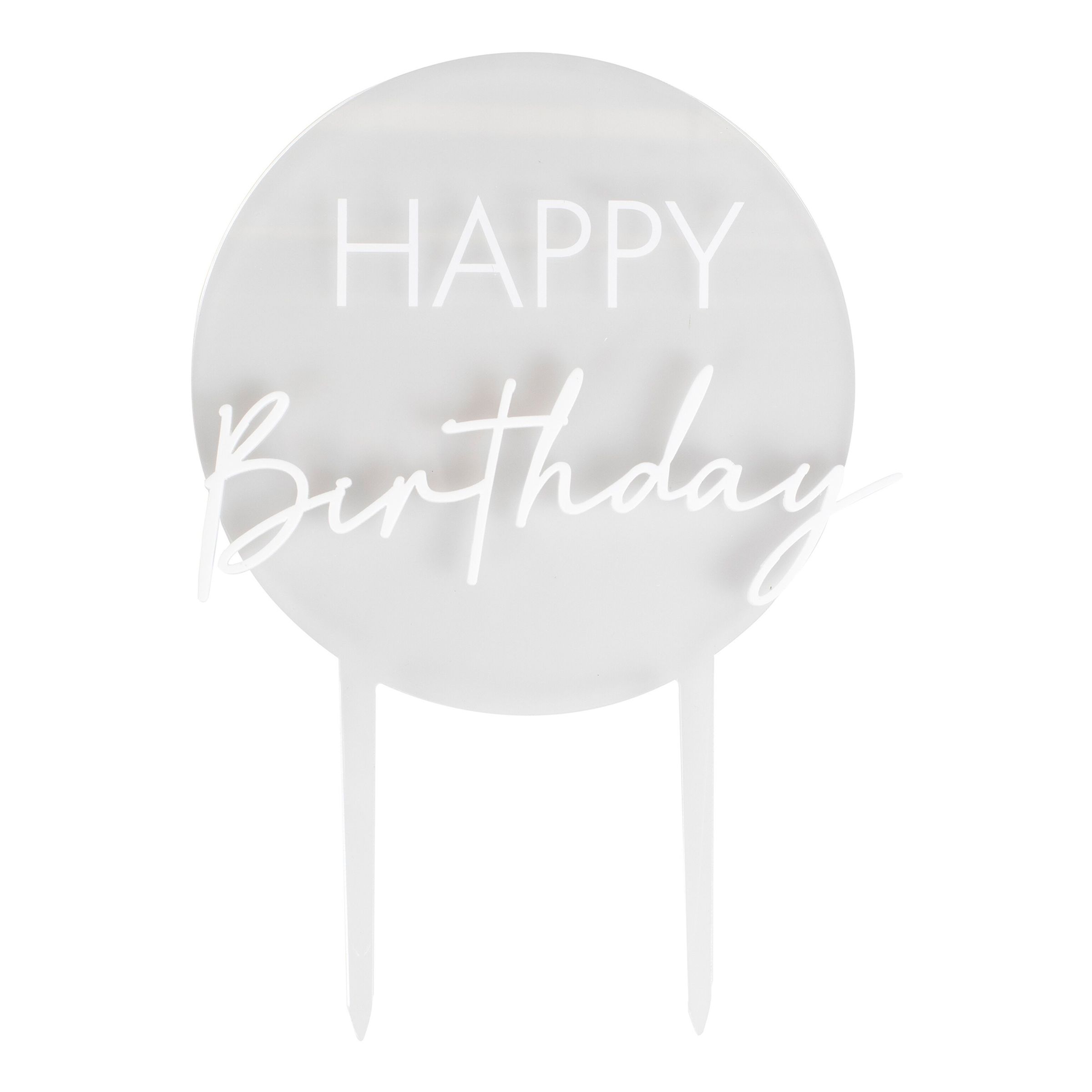 Läs mer om Tårtdekoration i Akryl Happy Birthday