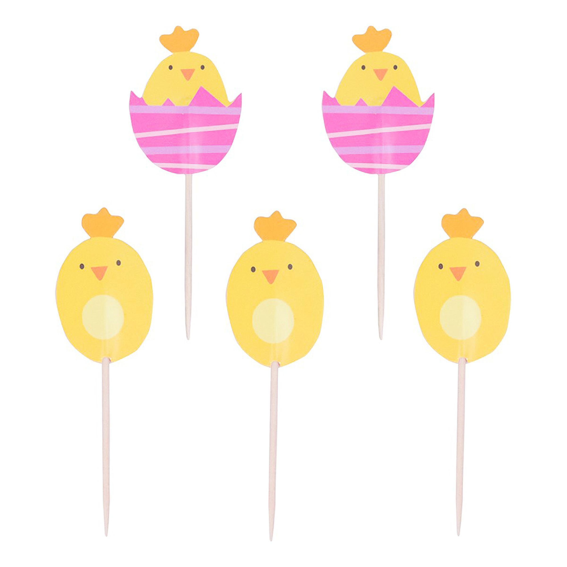 Tårtdekorationer Kycklingar - 24-pack | Hem - Festartiklar - Festdekoration - Tårtdekorationer | Pryloteket