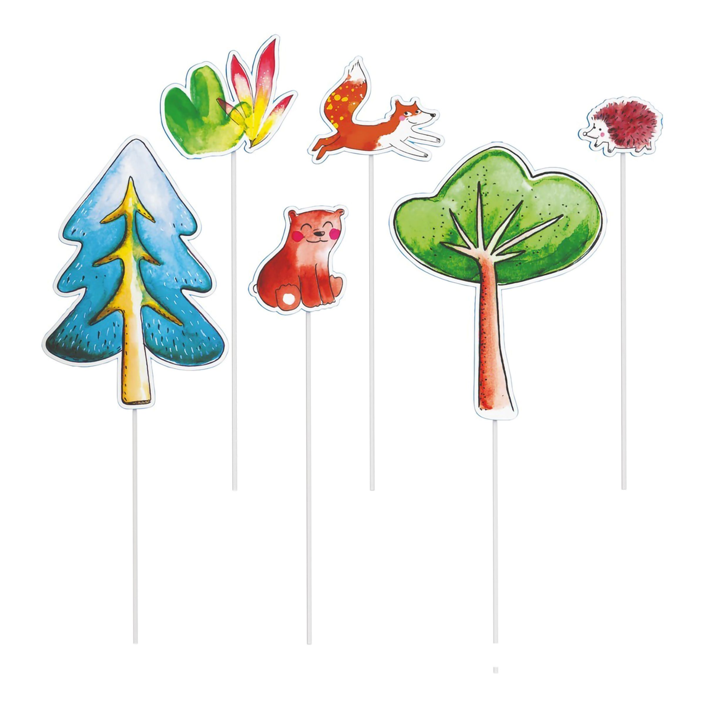 Tårtdekorationer Skogsdjur - 6-pack | Hem - Festartiklar - Festdekoration - Tårtdekorationer | Pryloteket