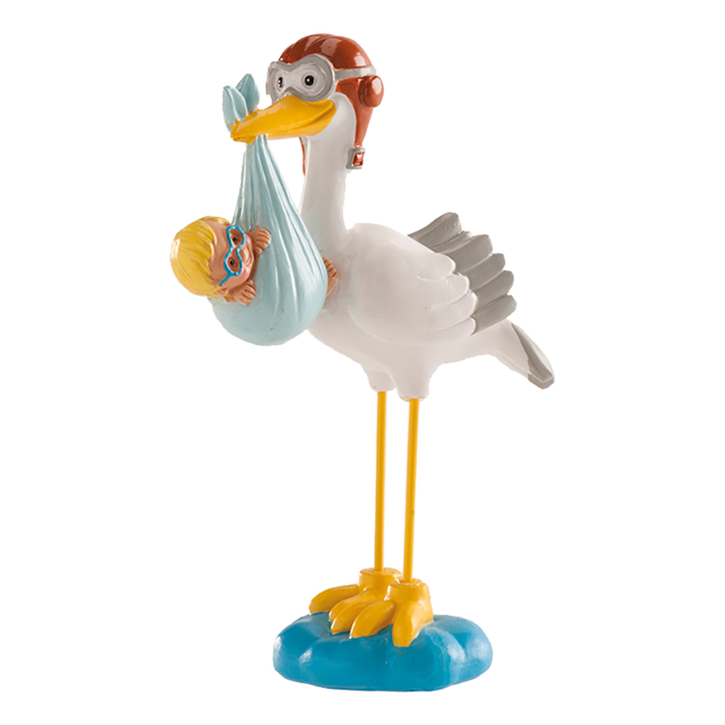 Tårtfigur Stork Ljusblå