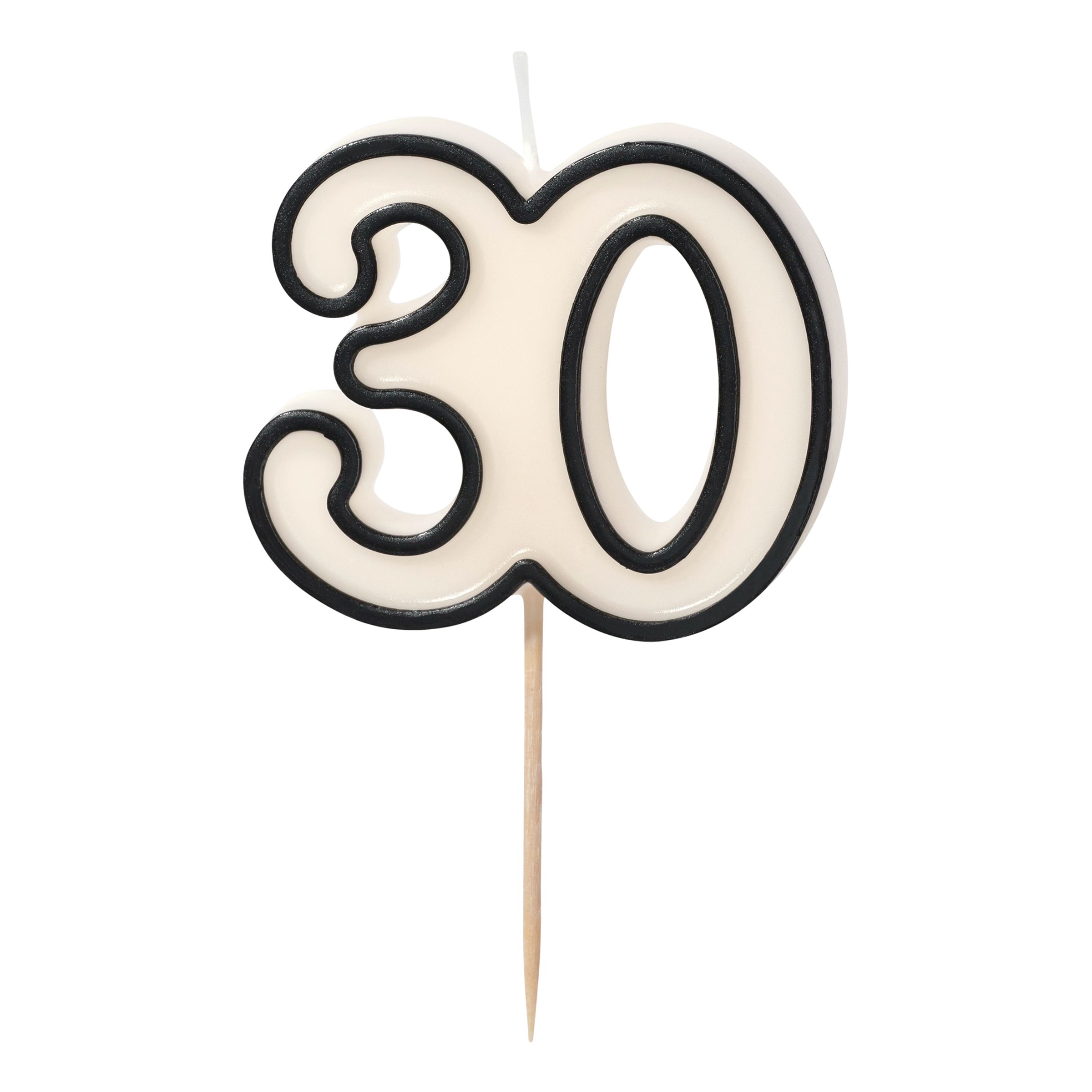 Kagelys 30 Sort/Hvid