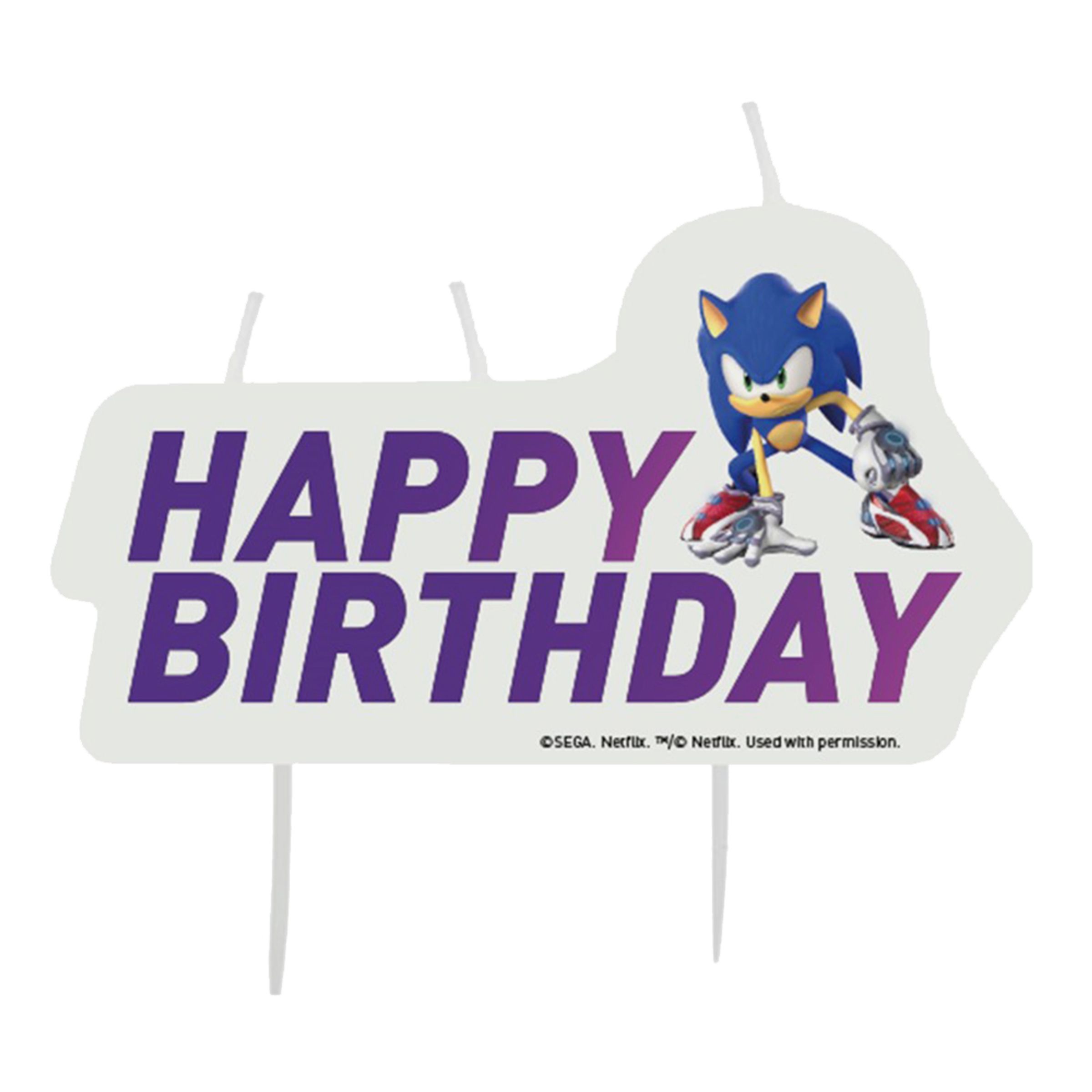 Läs mer om Tårtljus Happy Birthday Sonic