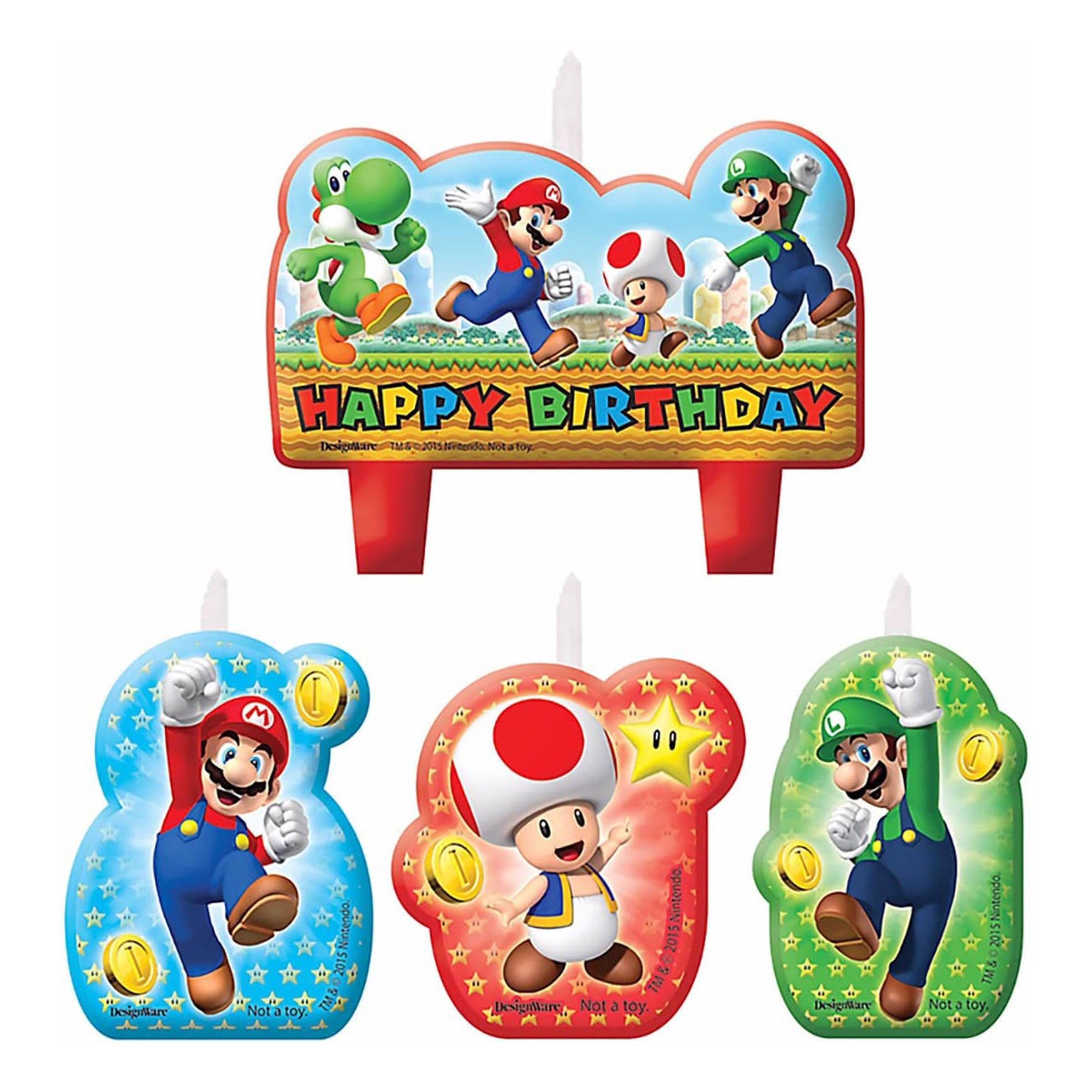 Läs mer om Tårtljus Super Mario - 4-pack