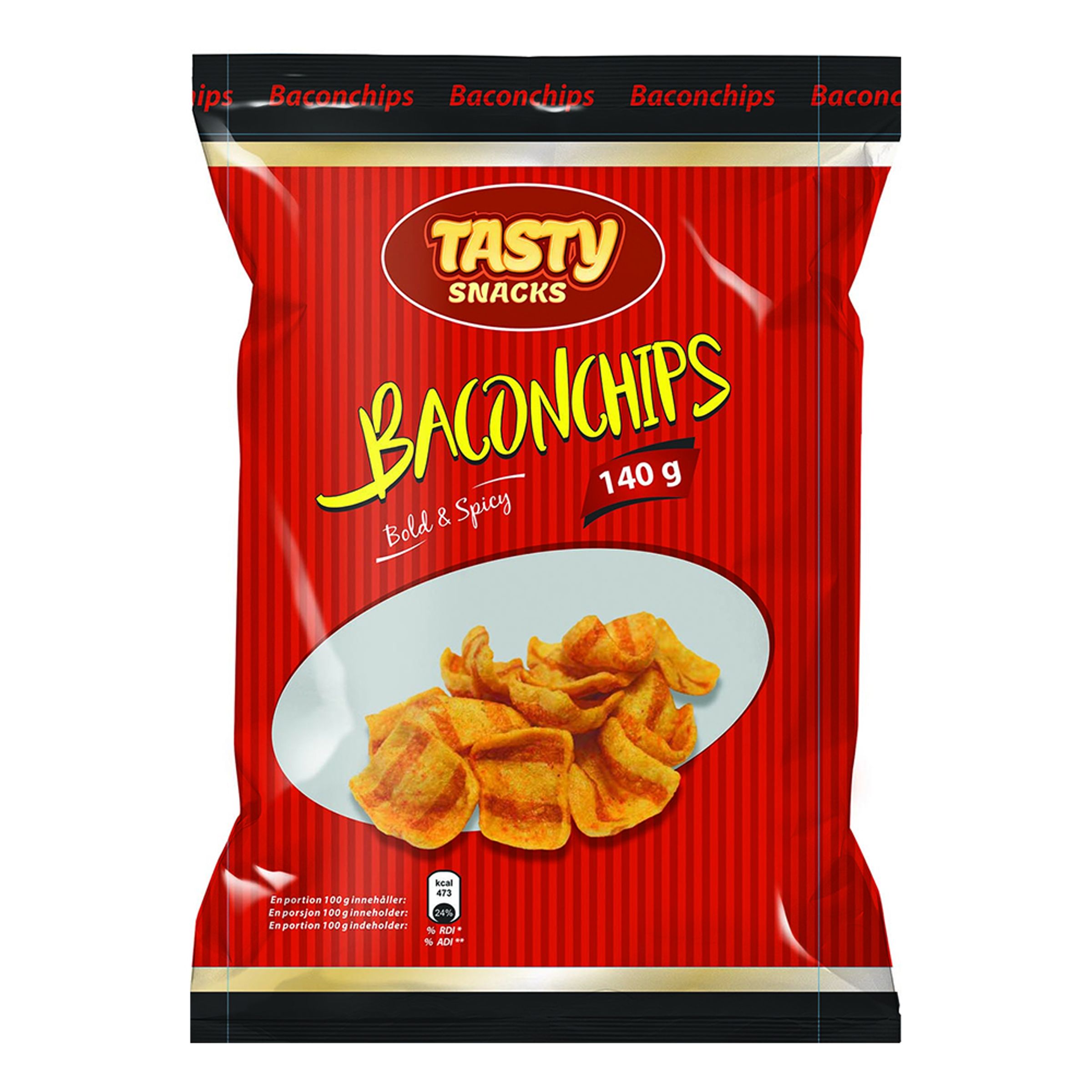 Tasty Baconchips - 120 gram