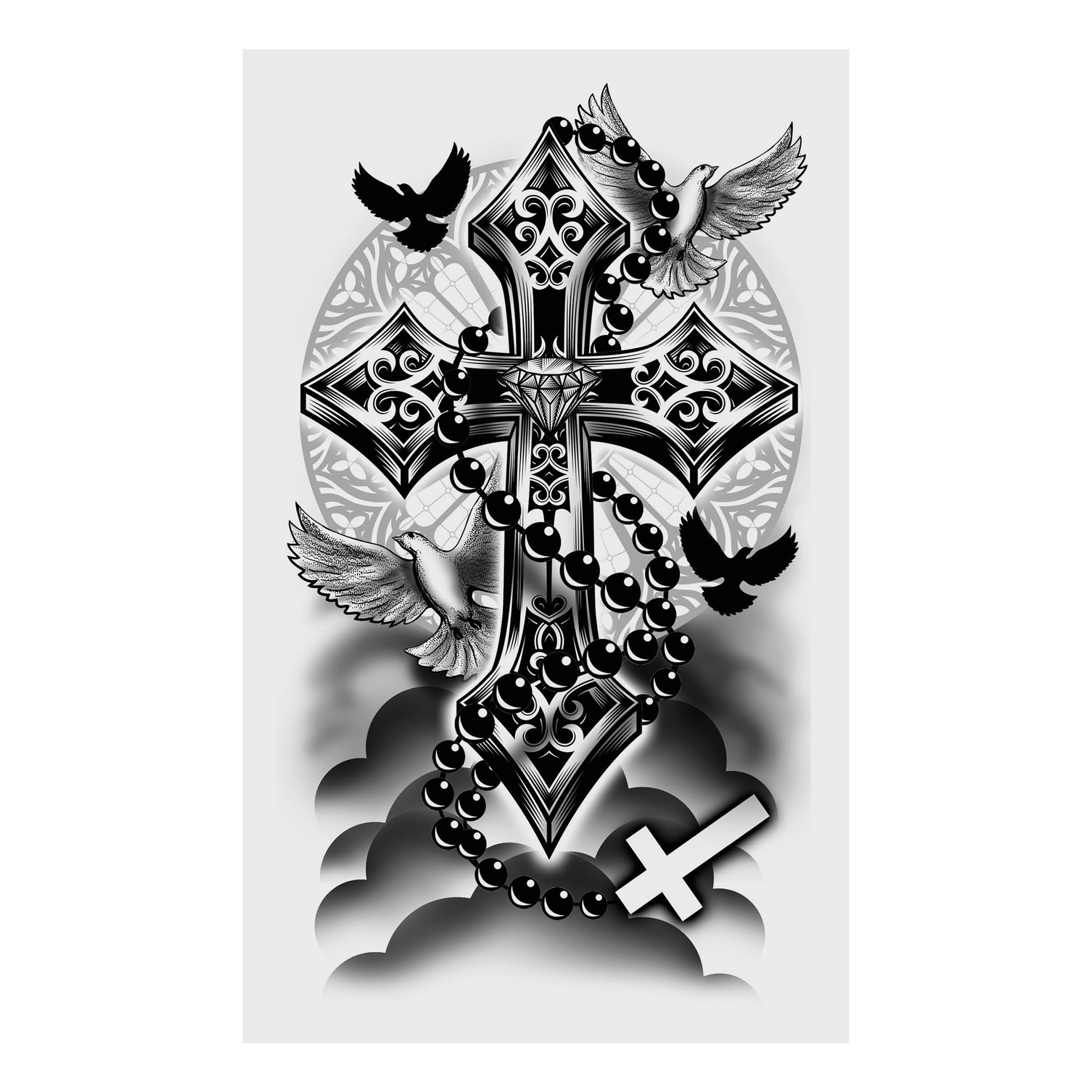 Tatuering Kors | Hem - Maskerad - Smink - Tatueringar | Pryloteket