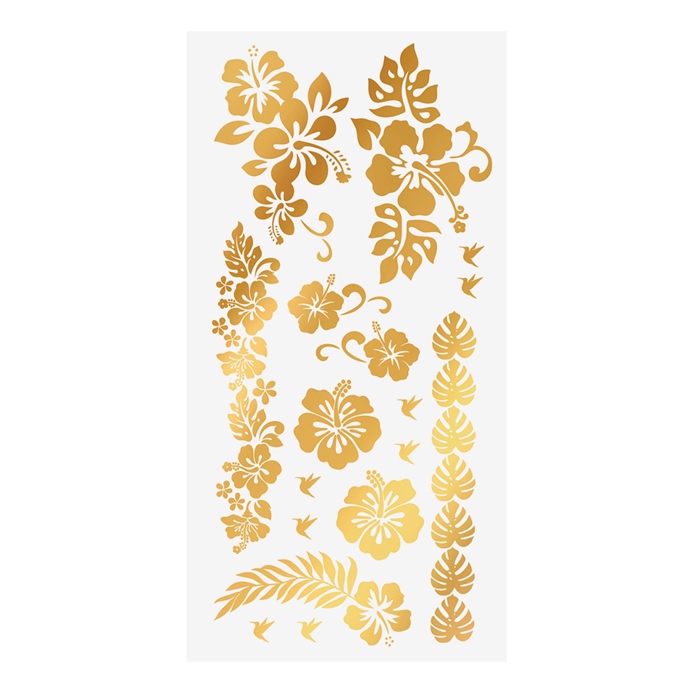 Tatueringar Blommor Guld | Hem - Maskerad - Smink - Tatueringar | Pryloteket