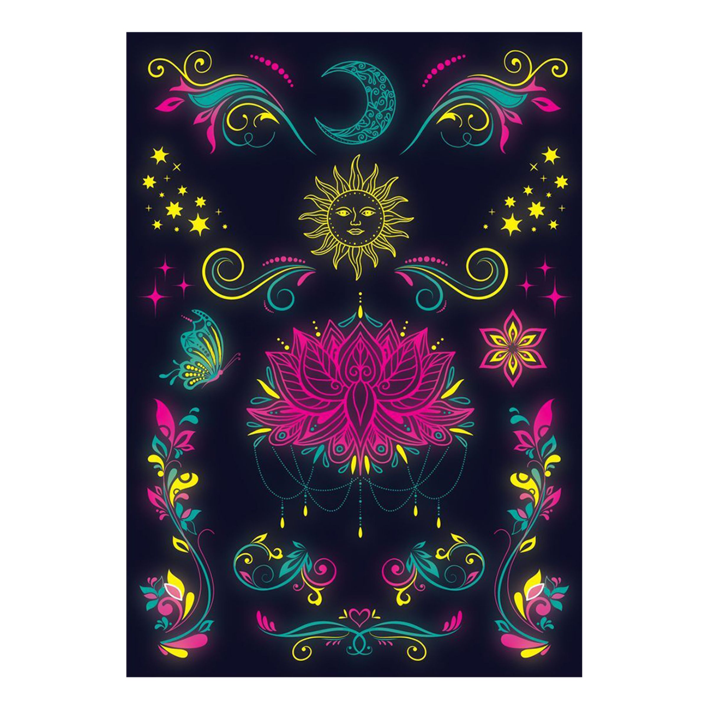 Tatueringar UV Neon Mystik | Hem - Maskerad - Smink - Tatueringar | Pryloteket