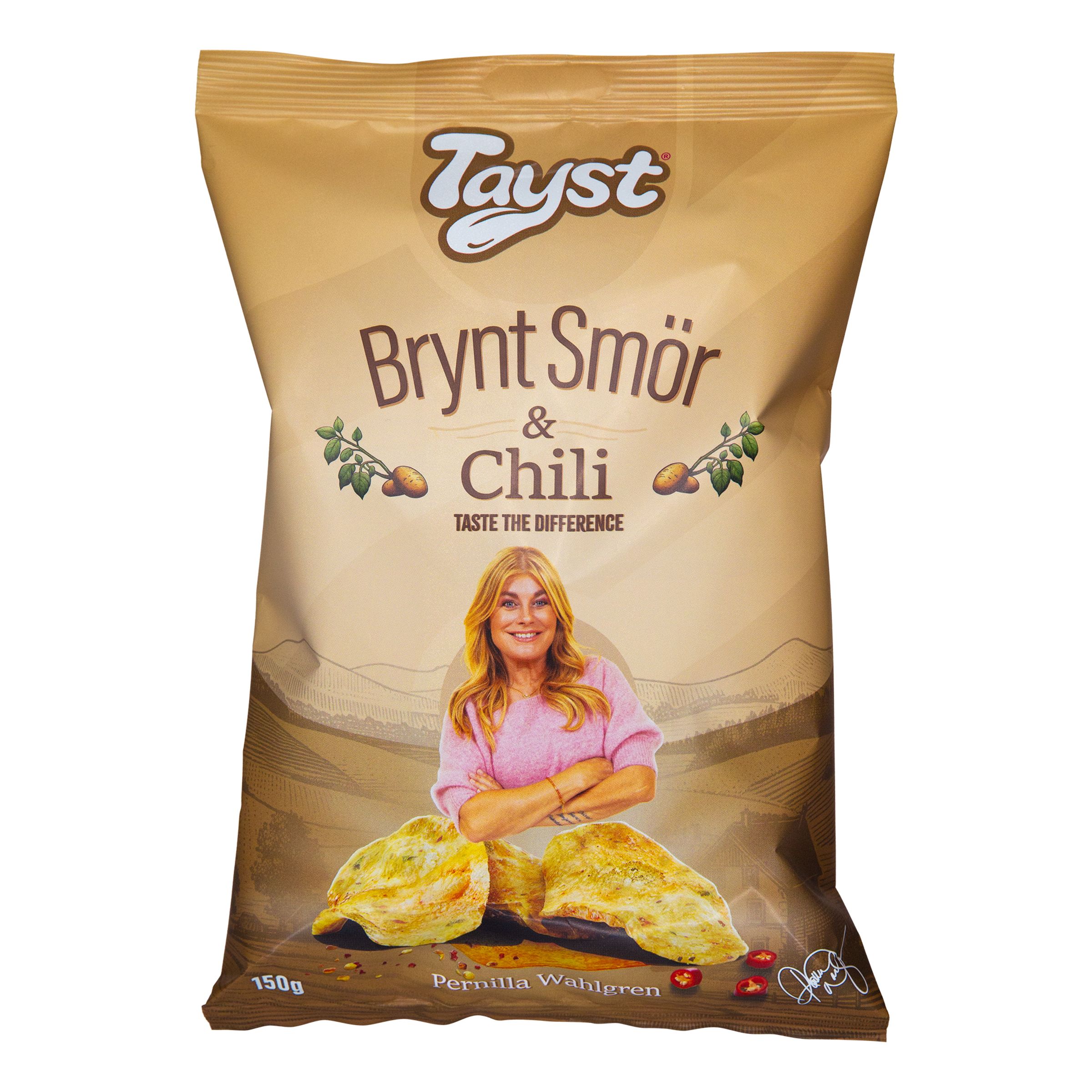 Tayst Brynt Smör & Chili Chips - 150 gram | Hem - Godis & Läsk - Snacks - Chips | Pryloteket