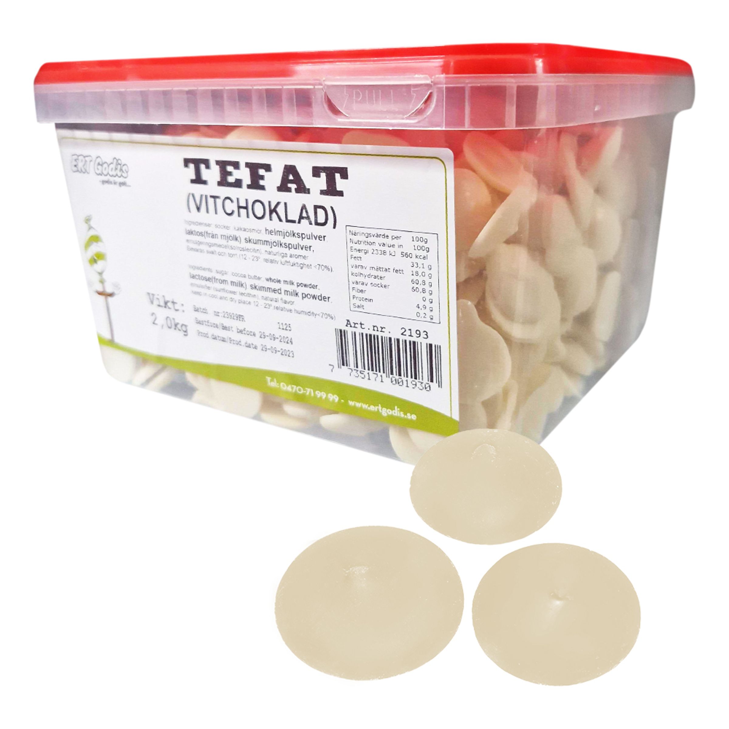 Tefat Vitchoklad Storpack - 2 kg