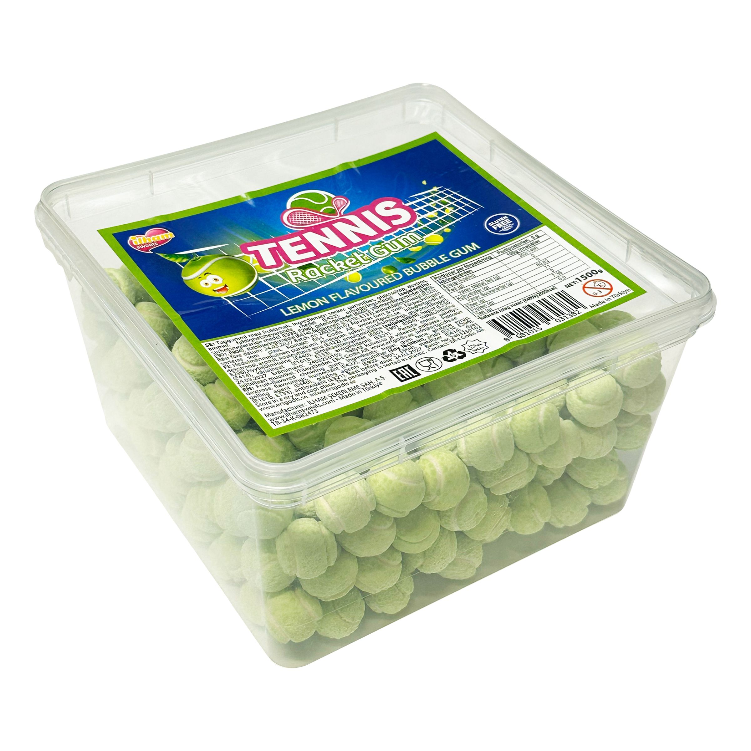 Tennis Bubble Gum Storpack - 1,5 kg | Hem - Godis & Läsk - Godis - Tuggummi och Pastiller | Party Outlet