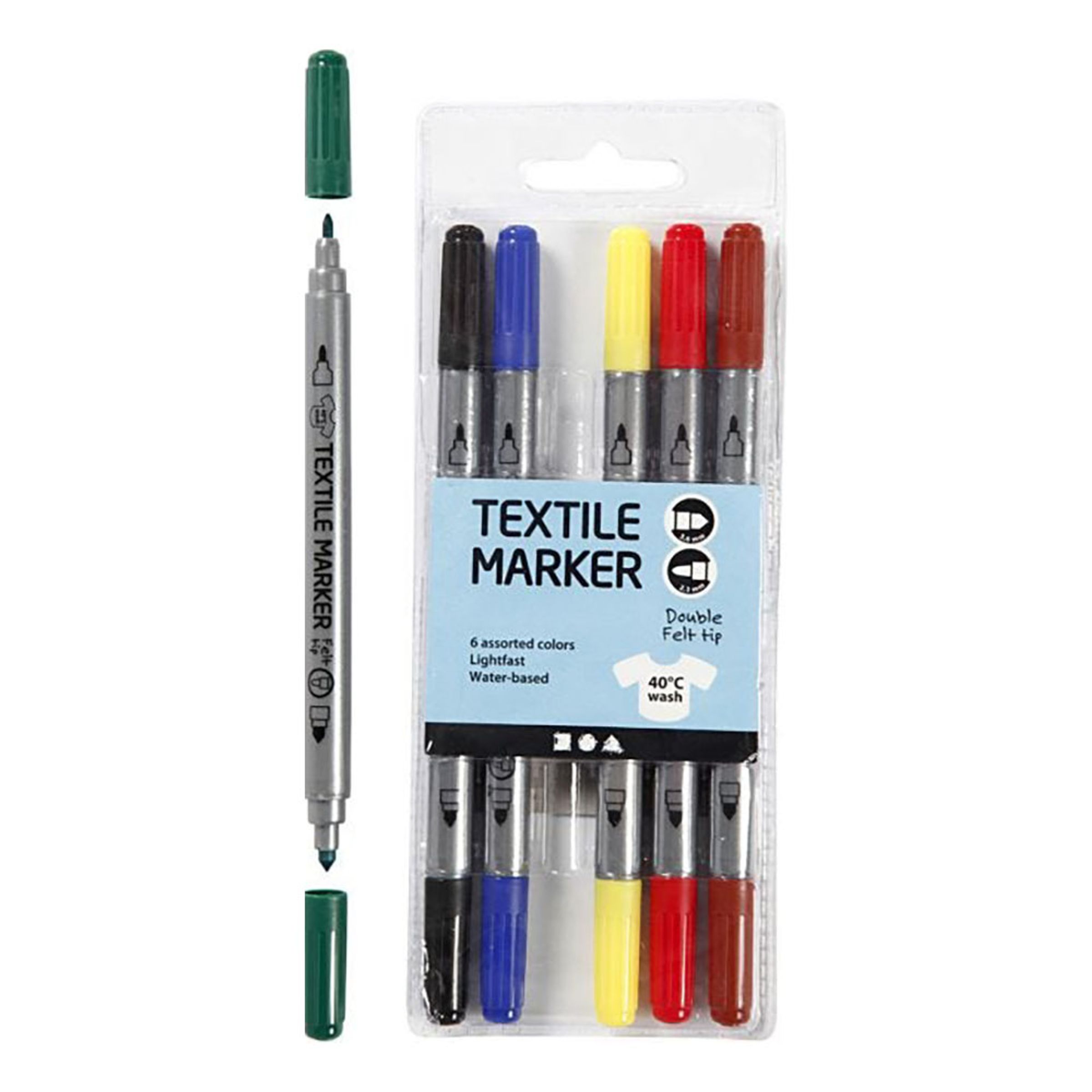 Textilpennor Tusch - 6-pack