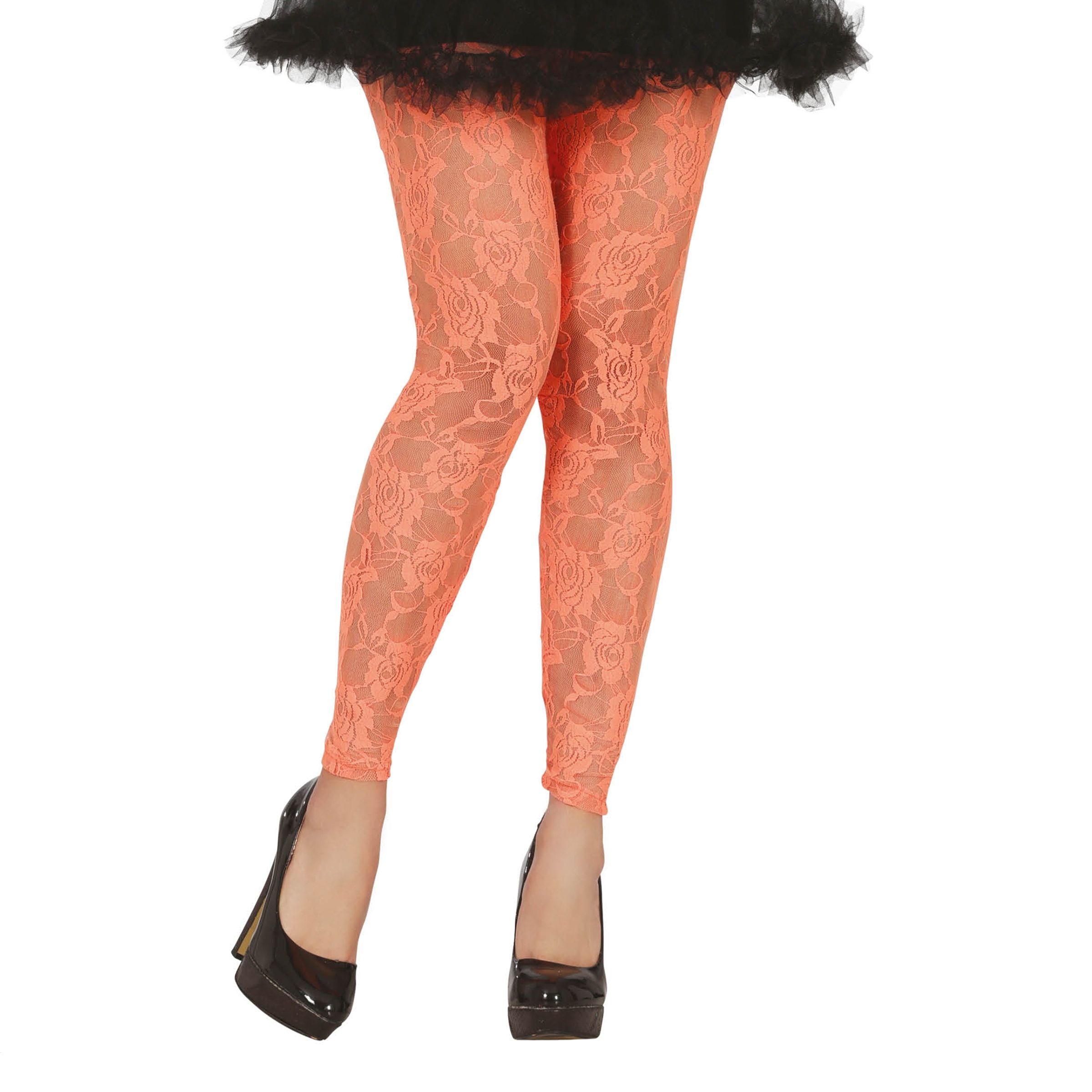 Tights Orange i Spets - One size