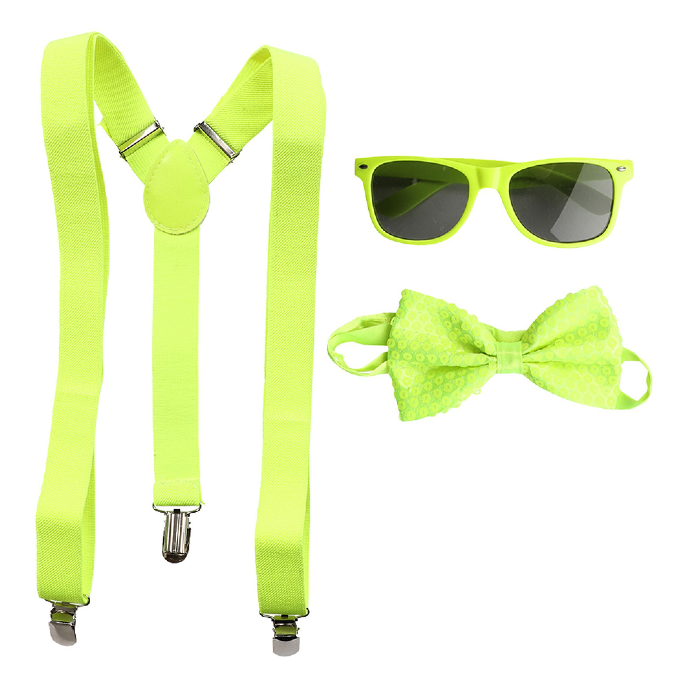 Tillbehörskit Neongul - One size | Hem - Maskerad - Tillbehör - Maskeradaccessoarer | Pryloteket