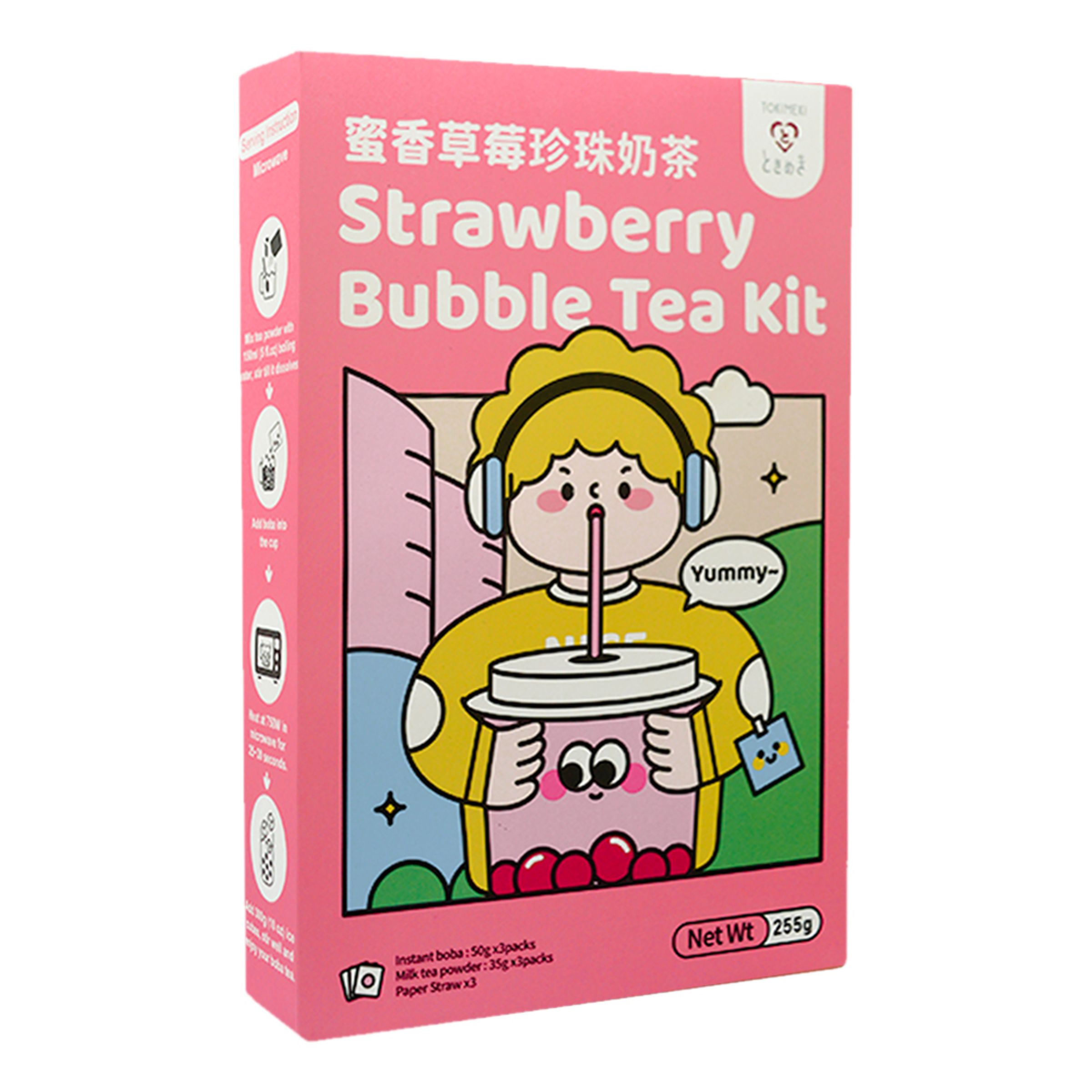 Tokimeki Bubble Tea Kit Strawberry - 3-pack
