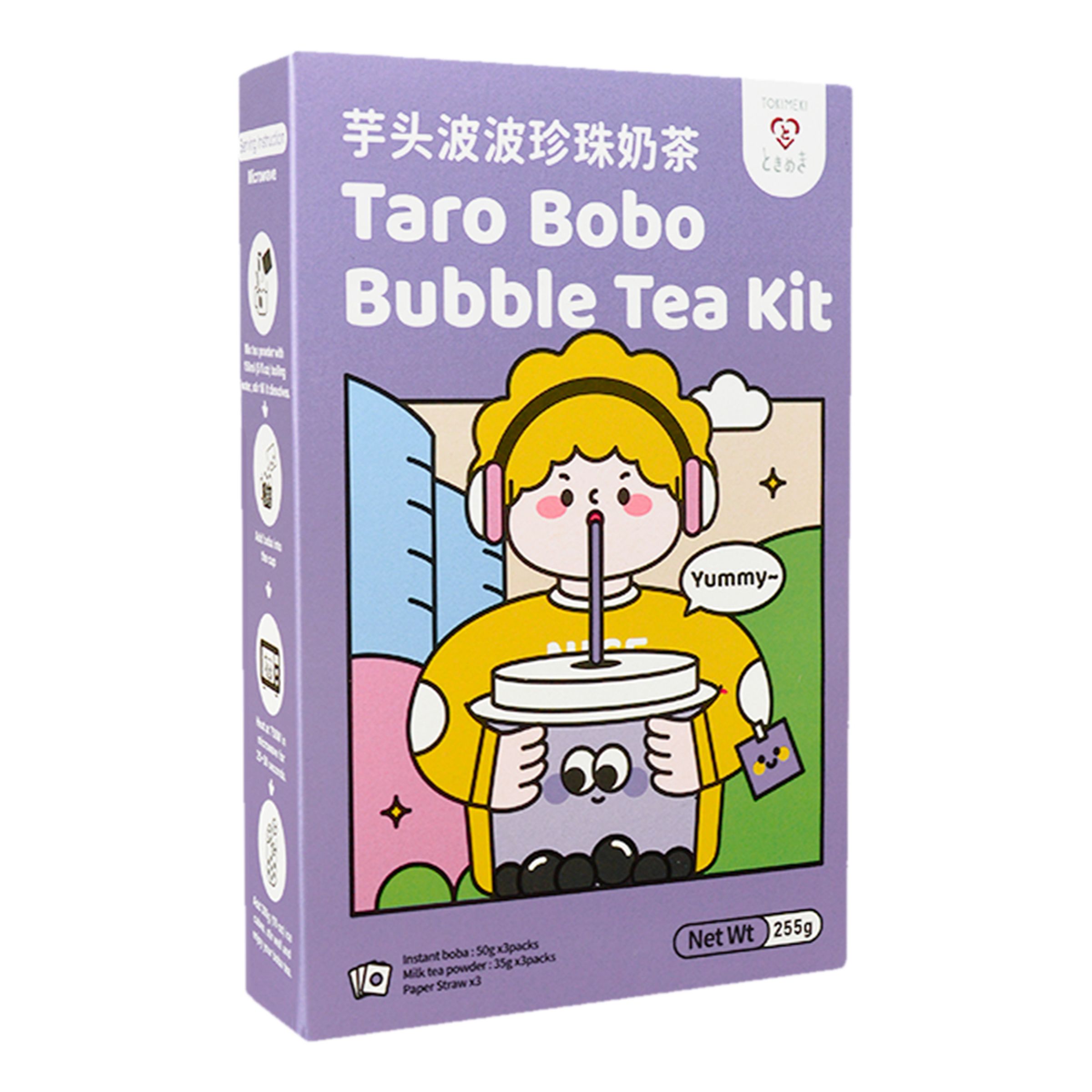Tokimeki Taro Bobo Bubble Tea Kit - 3-pack