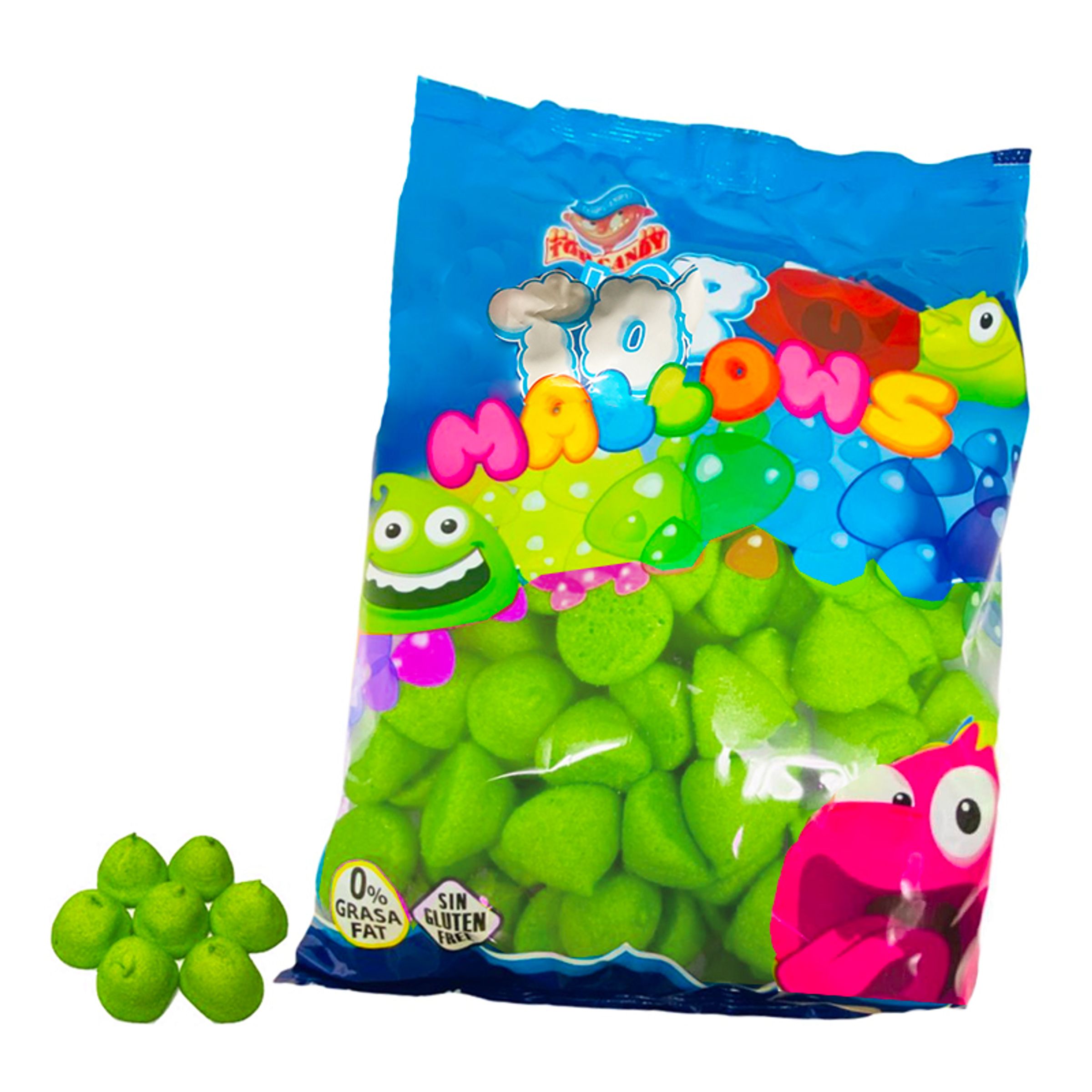 Top Mallows Grön Storpack - 1 kg