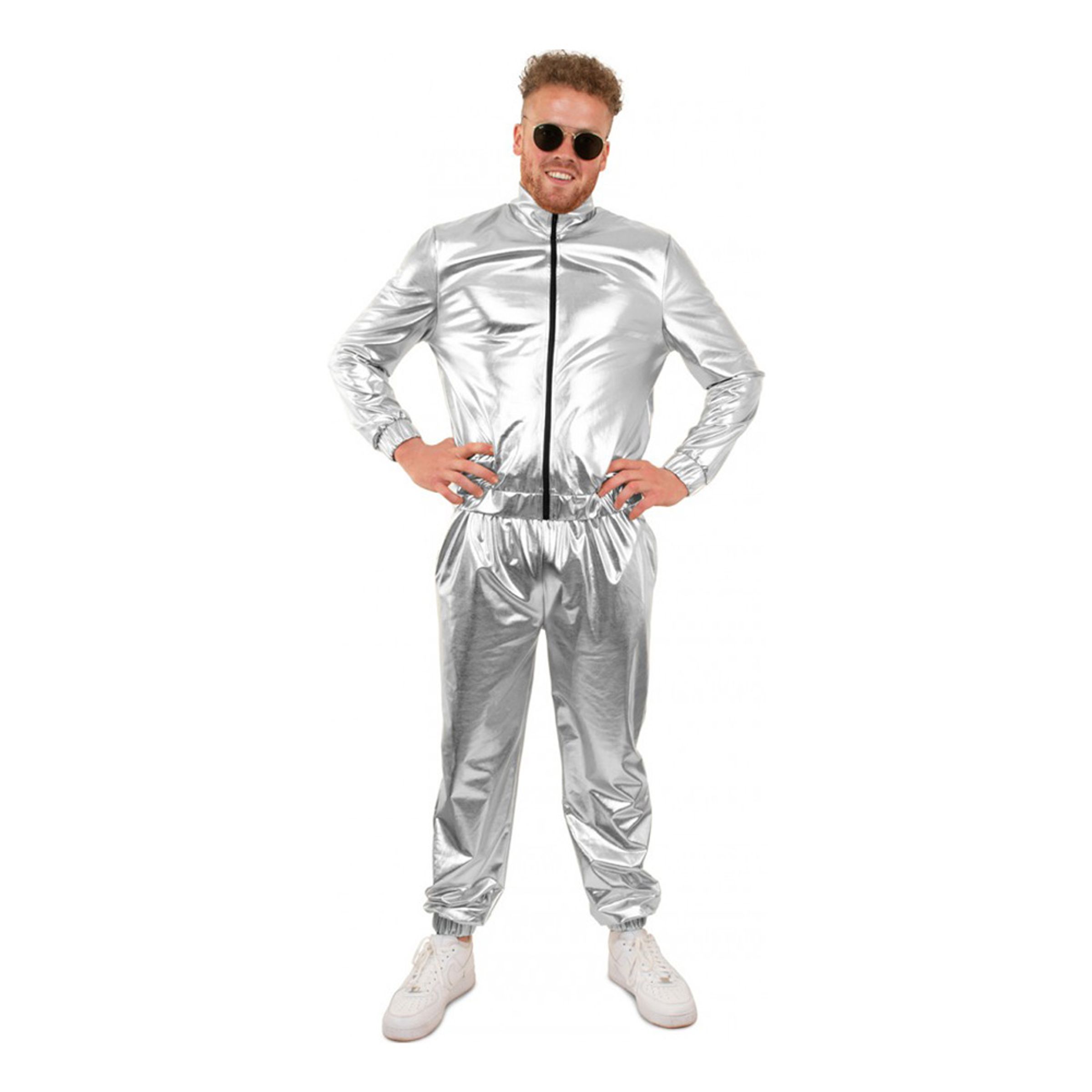 Tracksuit Silver Maskeraddräkt - Medium