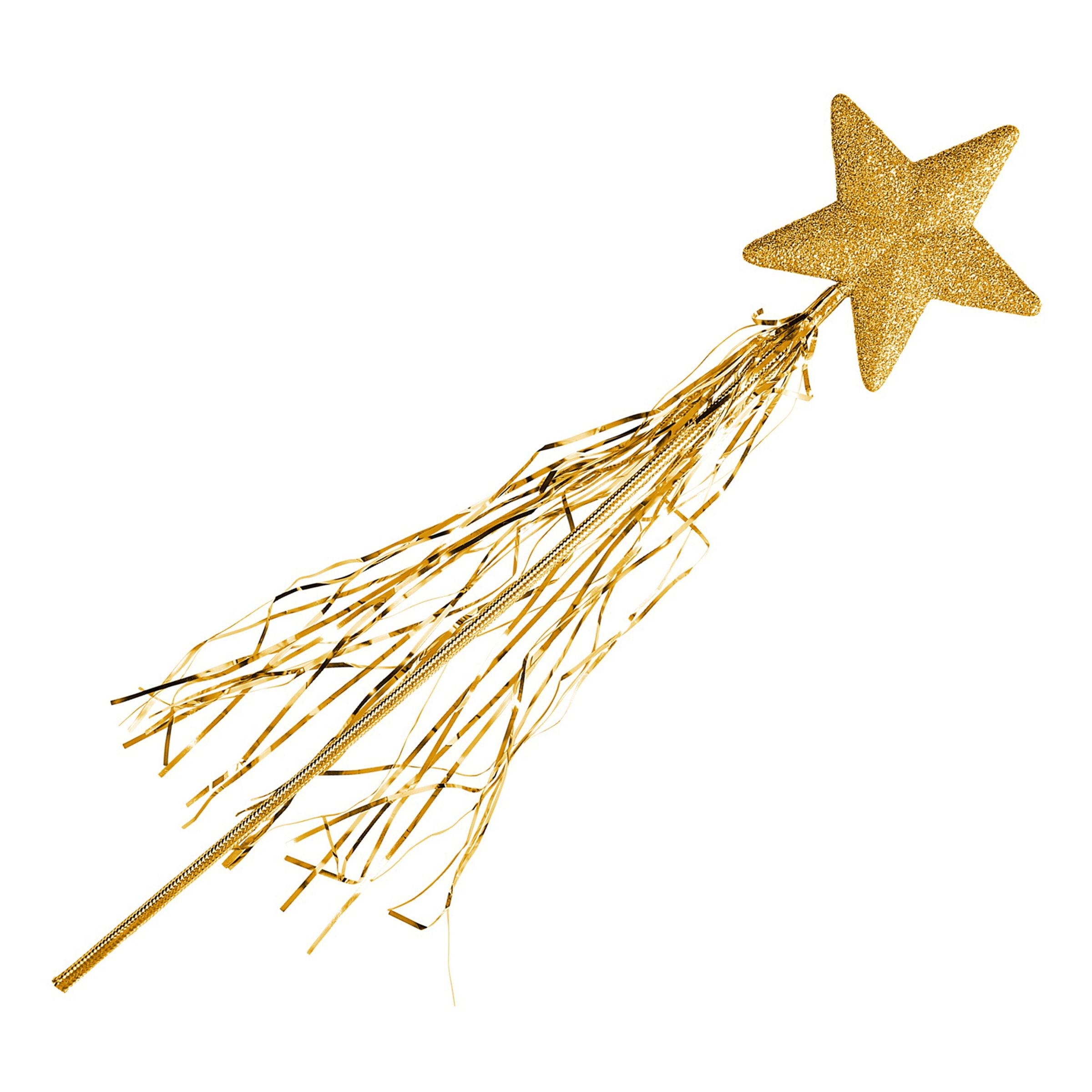 Trollstav Stjärna Guld Glitter