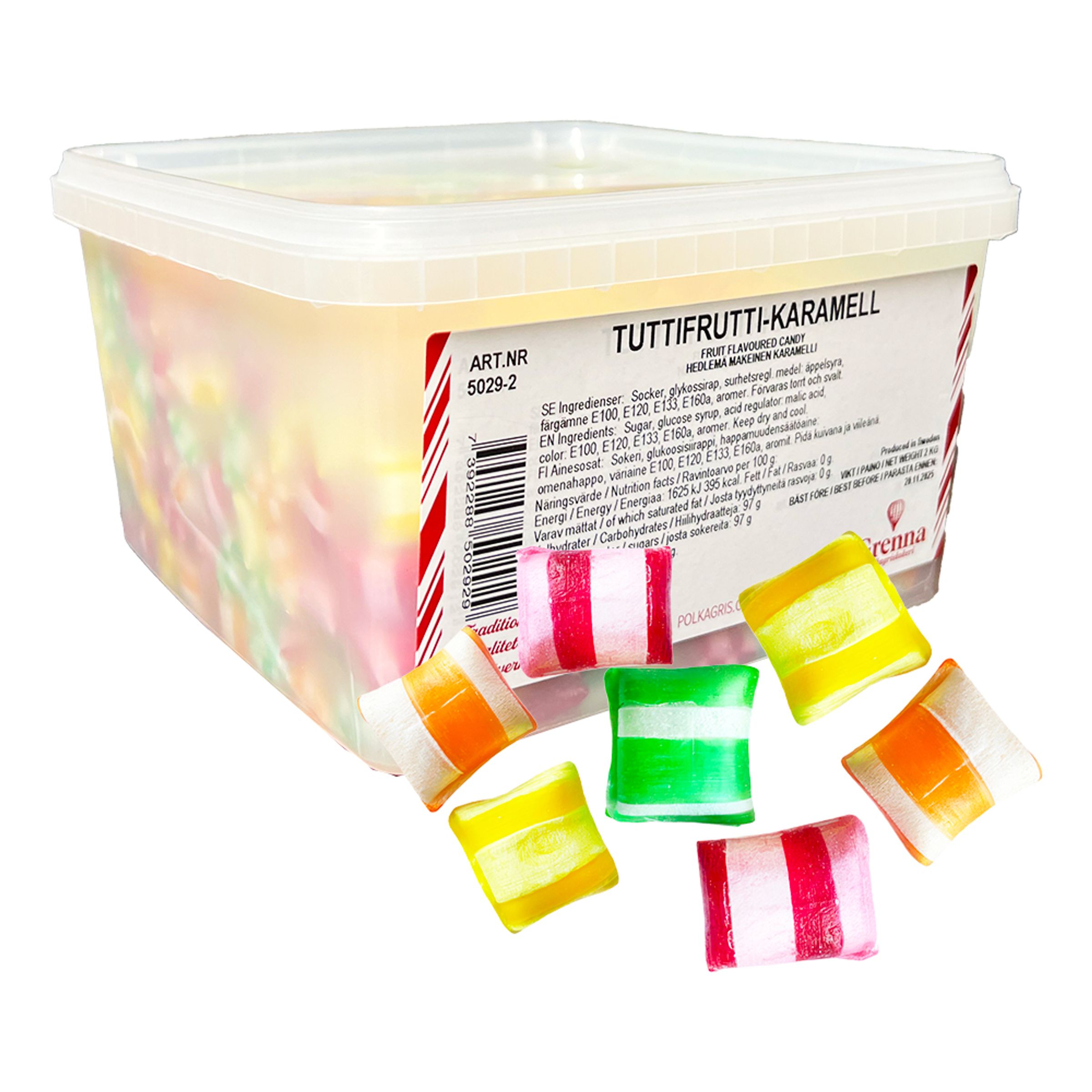 Tutti Frutti Karameller Storpack - 2 kg | Hem//Godis & Läsk//Godis//Karameller | PartyOutlet