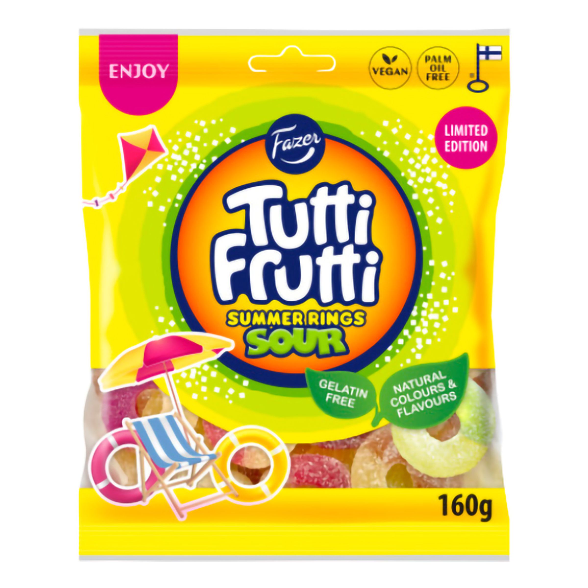 Tutti Frutti Summer Rings Sour - 160 gram