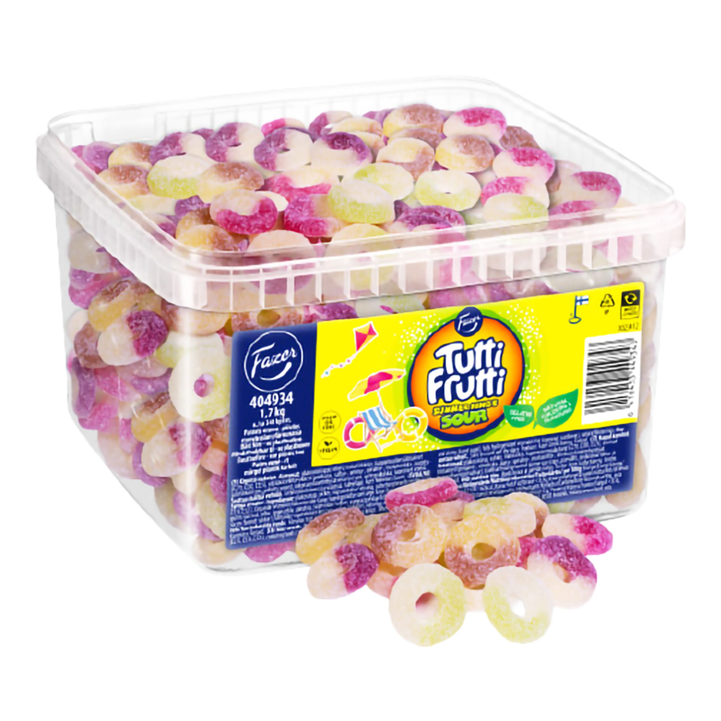 Tutti Frutti Summer Rings Sour Storpack - 1,7 kg | Hem//Godis & Läsk//Godis//Surt Godis | PartyOutlet