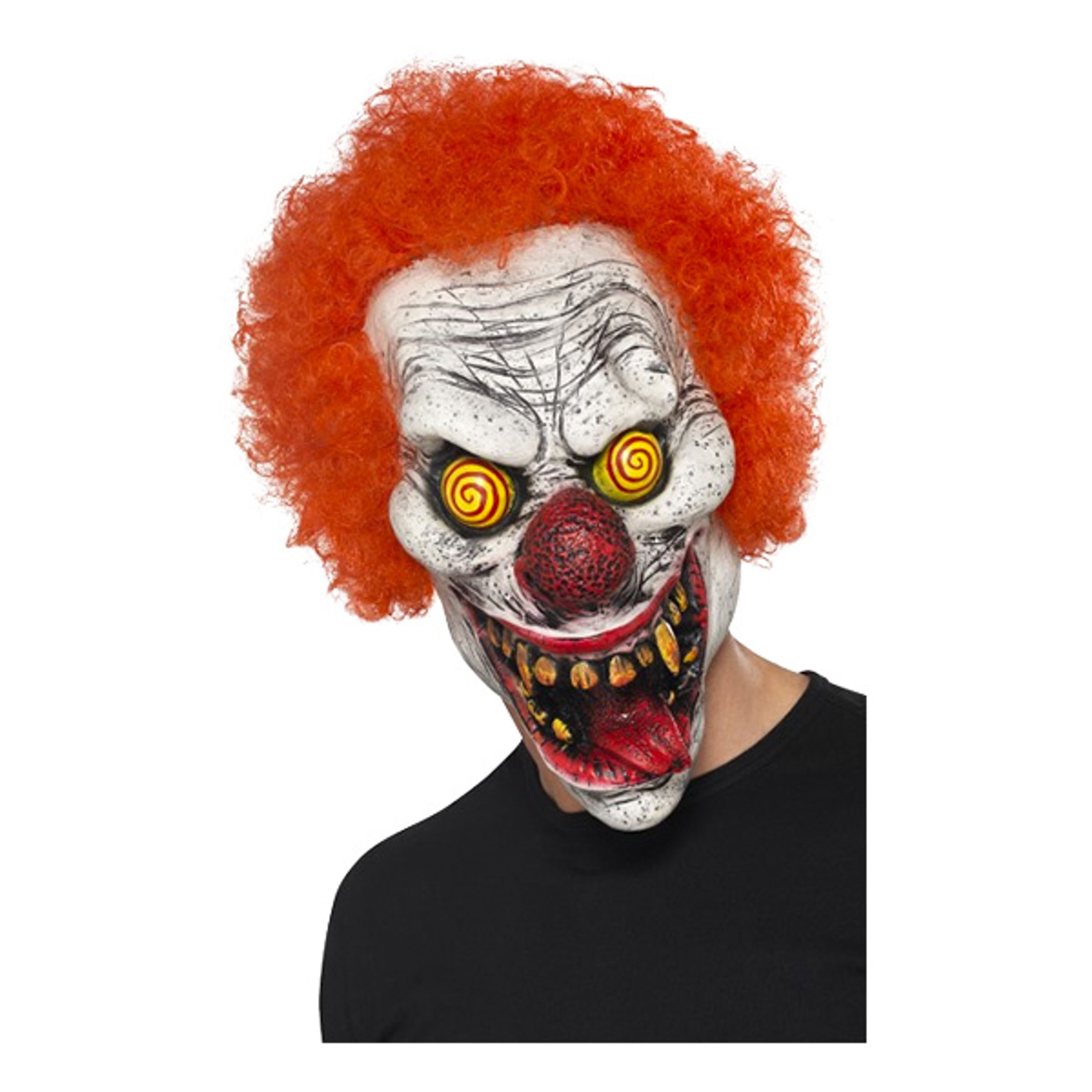 Läs mer om Elak Clown med Hår Mask - One size