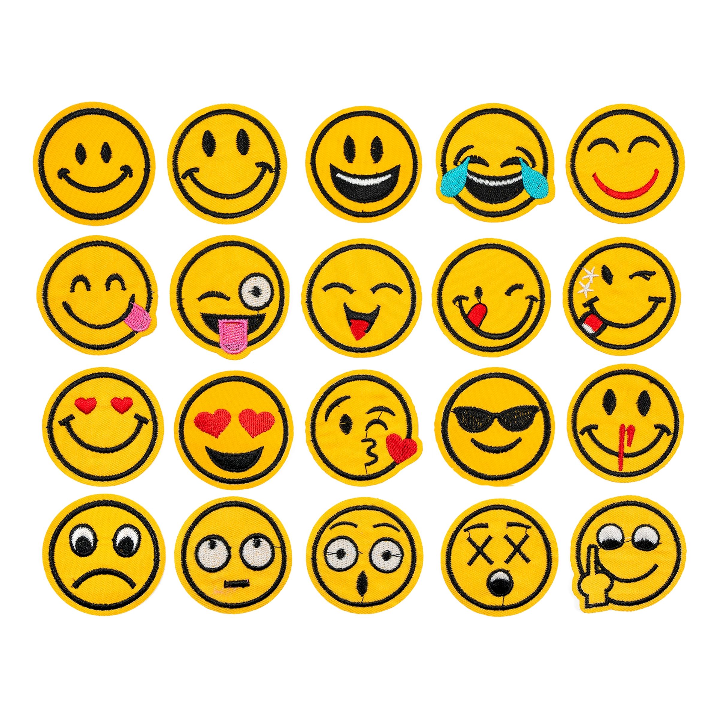 Tygmärke Emoji - 20-pack