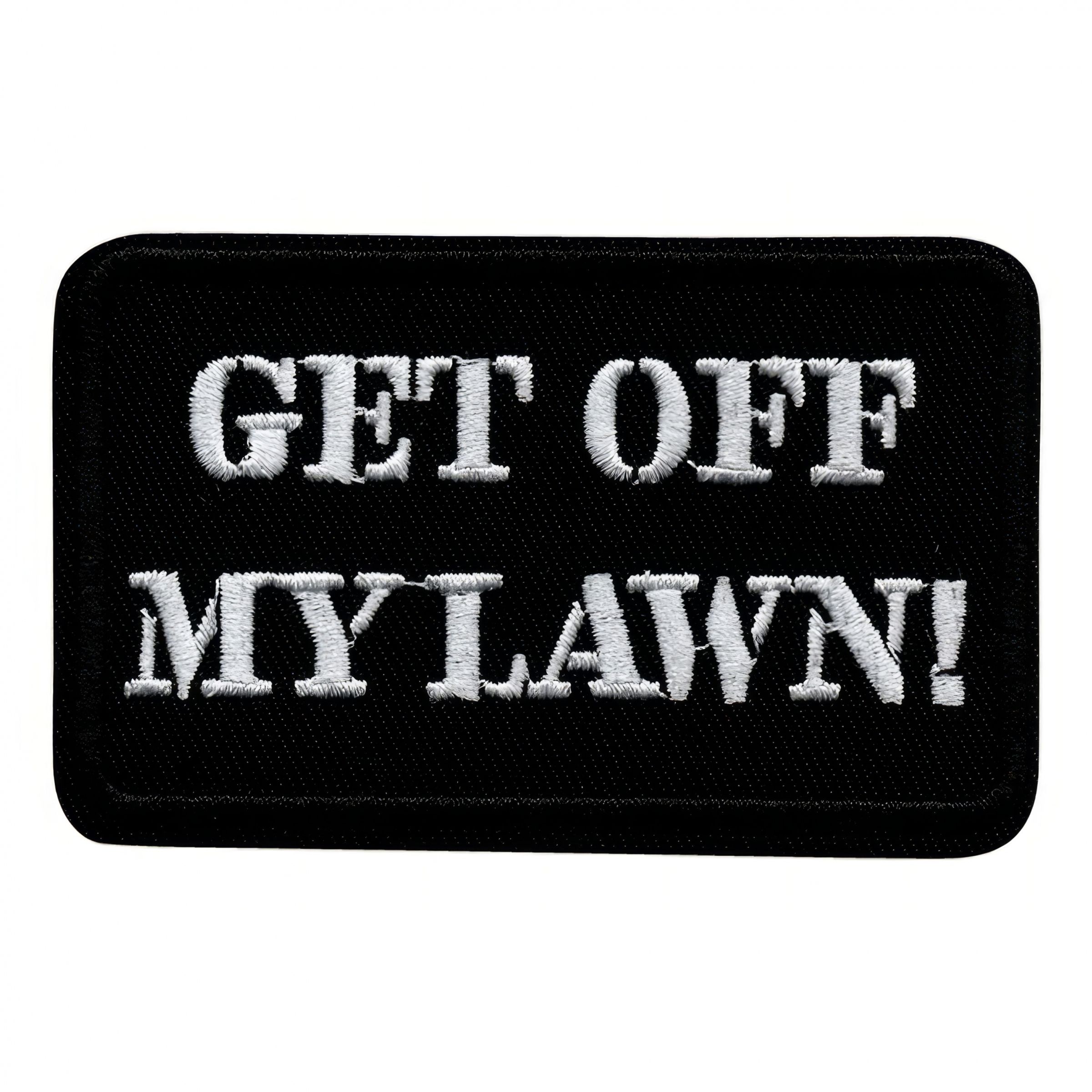 Läs mer om Tygmärke Get Off My Lawn!