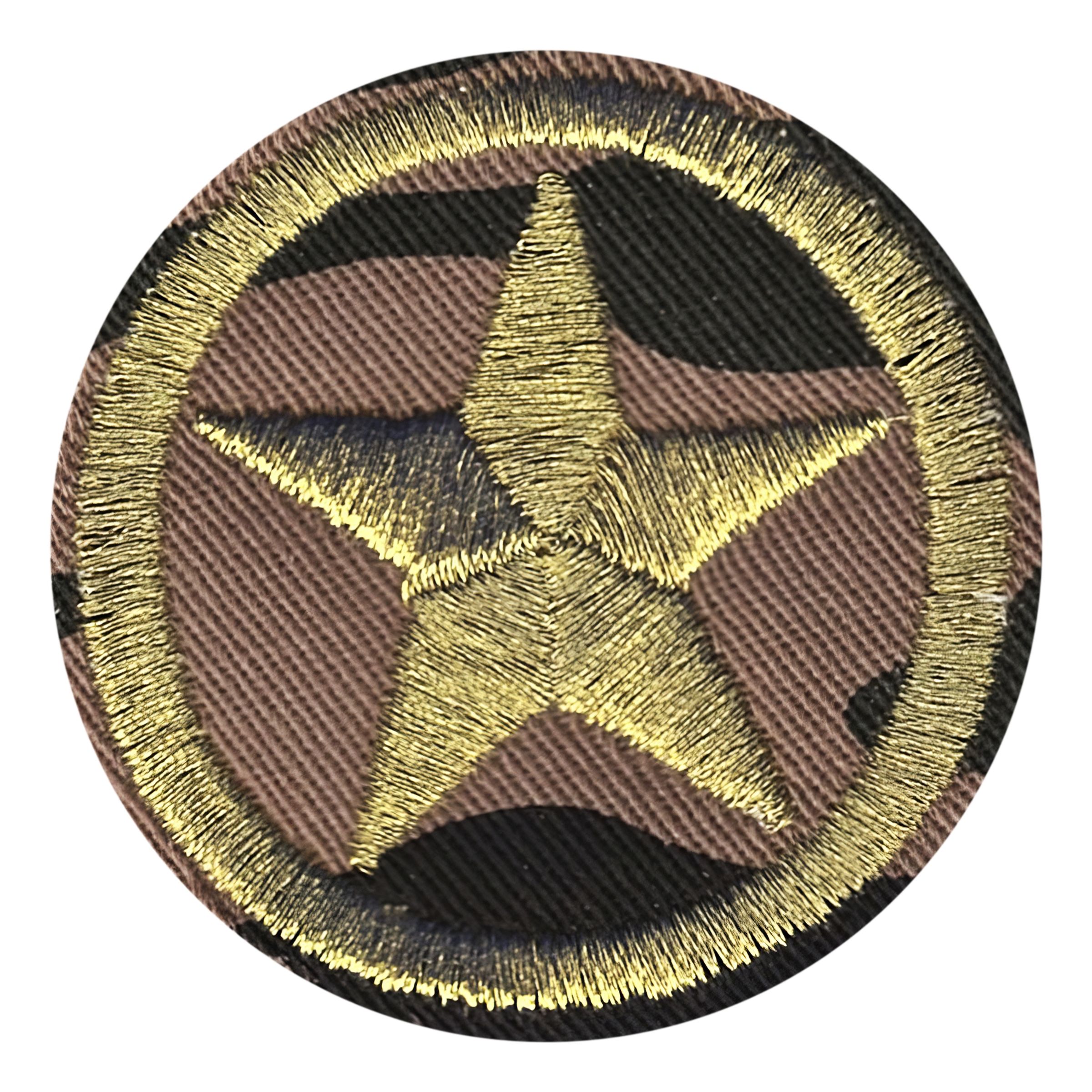 Tygmärke Stjärna Guld med Kamoflage