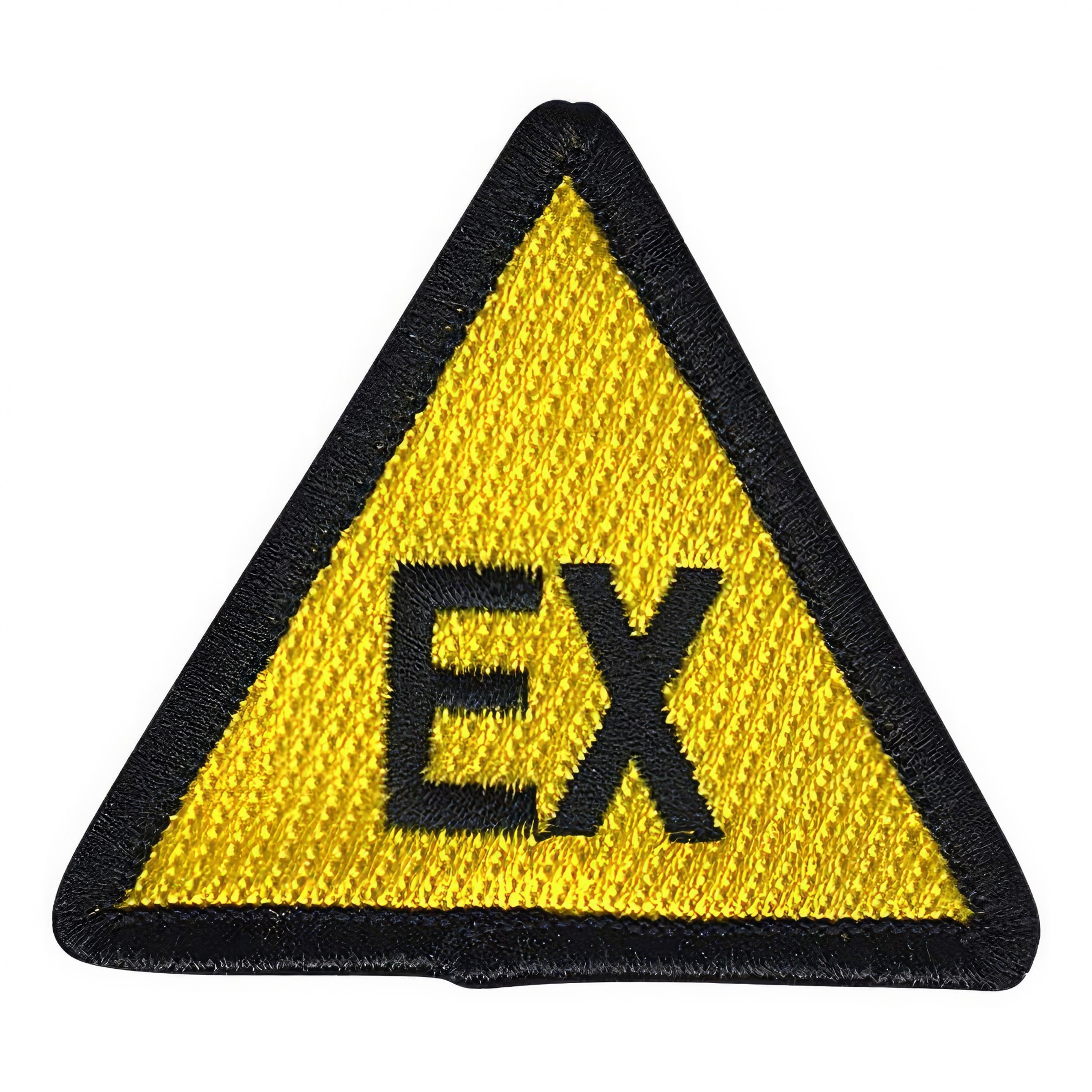 Tygmärke Varningsskylt EX