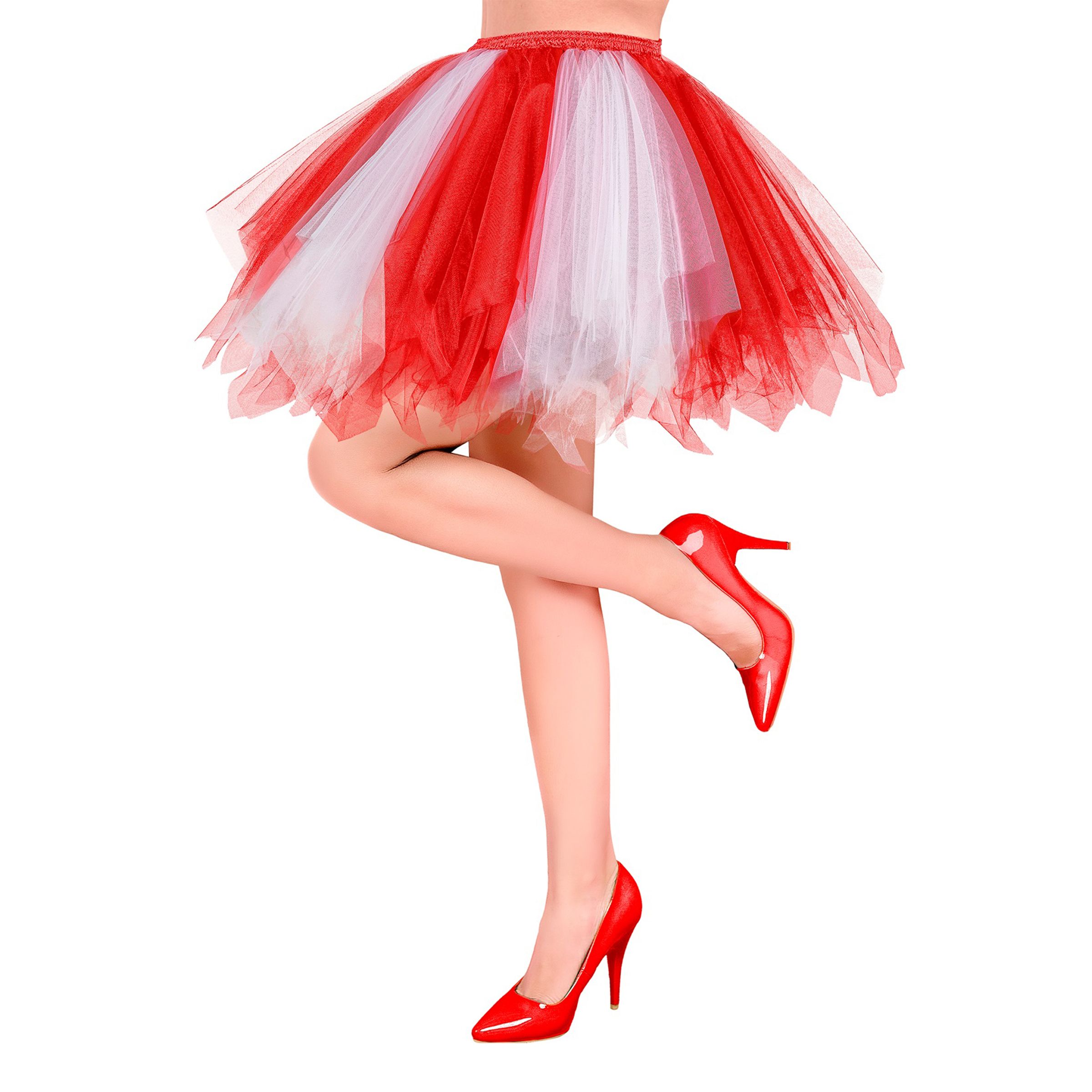 Tyllkjol Vit/Röd - One size | Hem - Maskerad - Tillbehör - Maskeradaccessoarer | Party Outlet