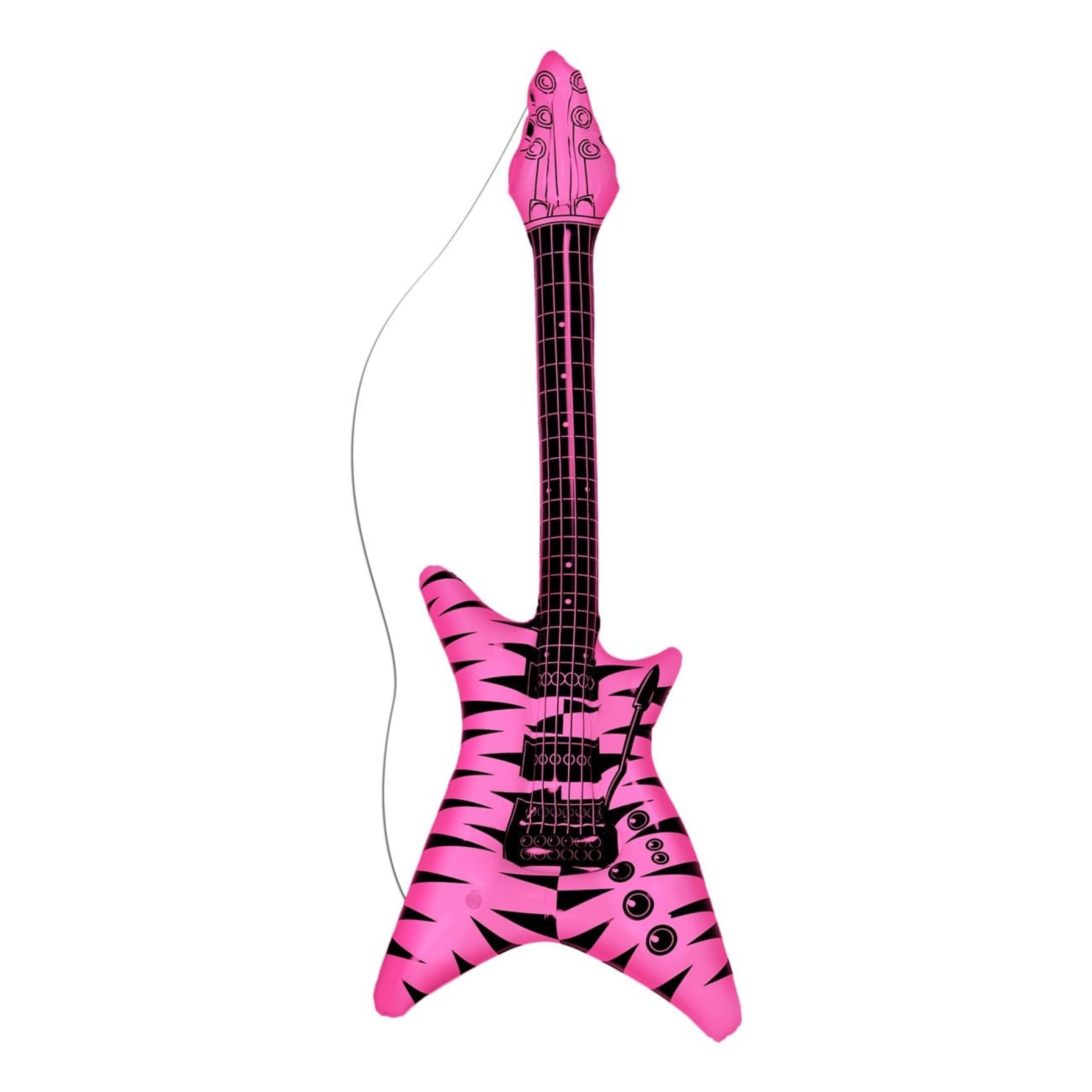 Uppblåsbar Elgitarr Zebramönstrad Rosa | Hem - Maskerad - Tillbehör - Maskeradaccessoarer | Maskeradspecialisten