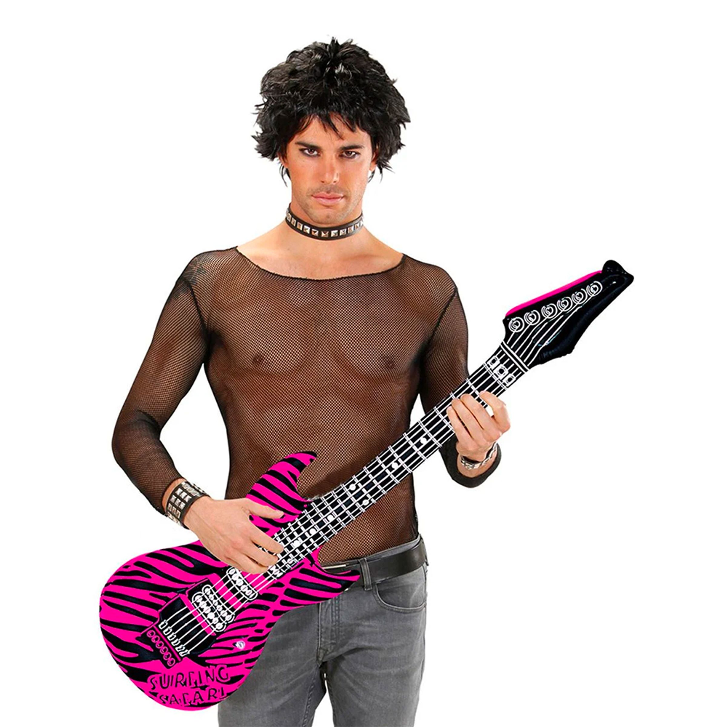 Uppblåsbar Gitarr Zebra Rosa - Rosa