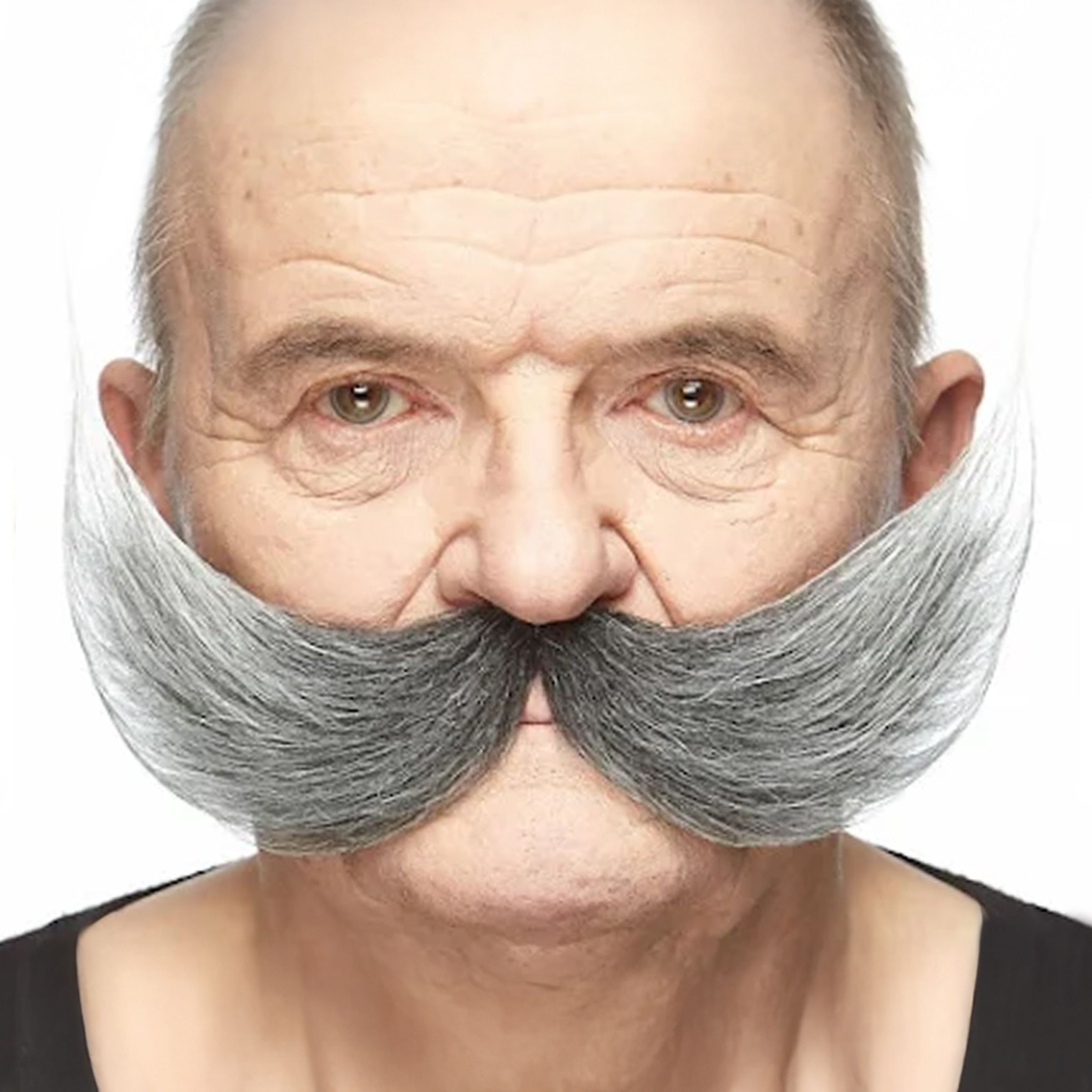 Uppfinnare Mustasch Svart/Vit | Hem - Maskerad - Tillbehör - Skägg & Mustascher | Pryloteket