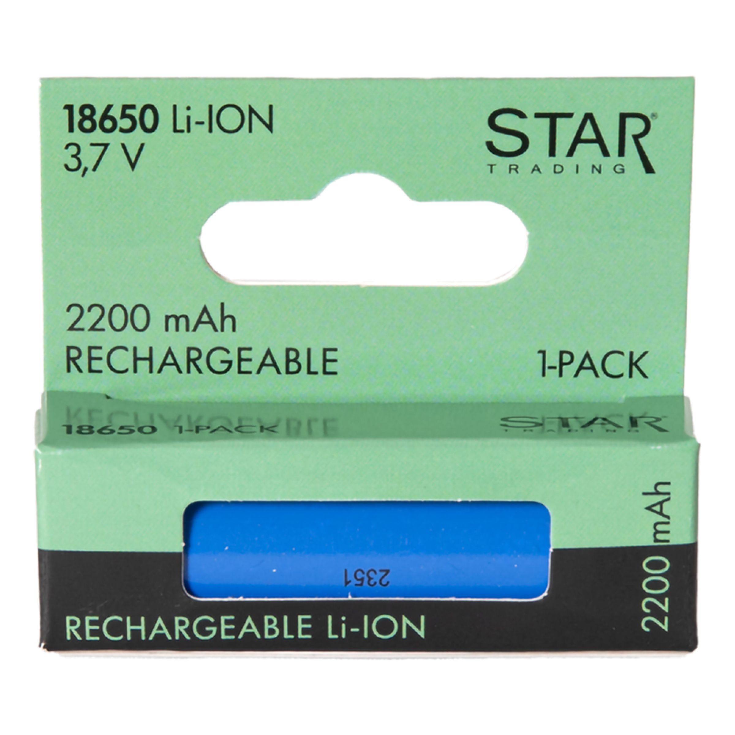 Uppladdningsbart 3,7V LI-ION Batteri 18650 2200 mAh | Hem - Roliga Prylar - Teknik - Batterier | Pryloteket