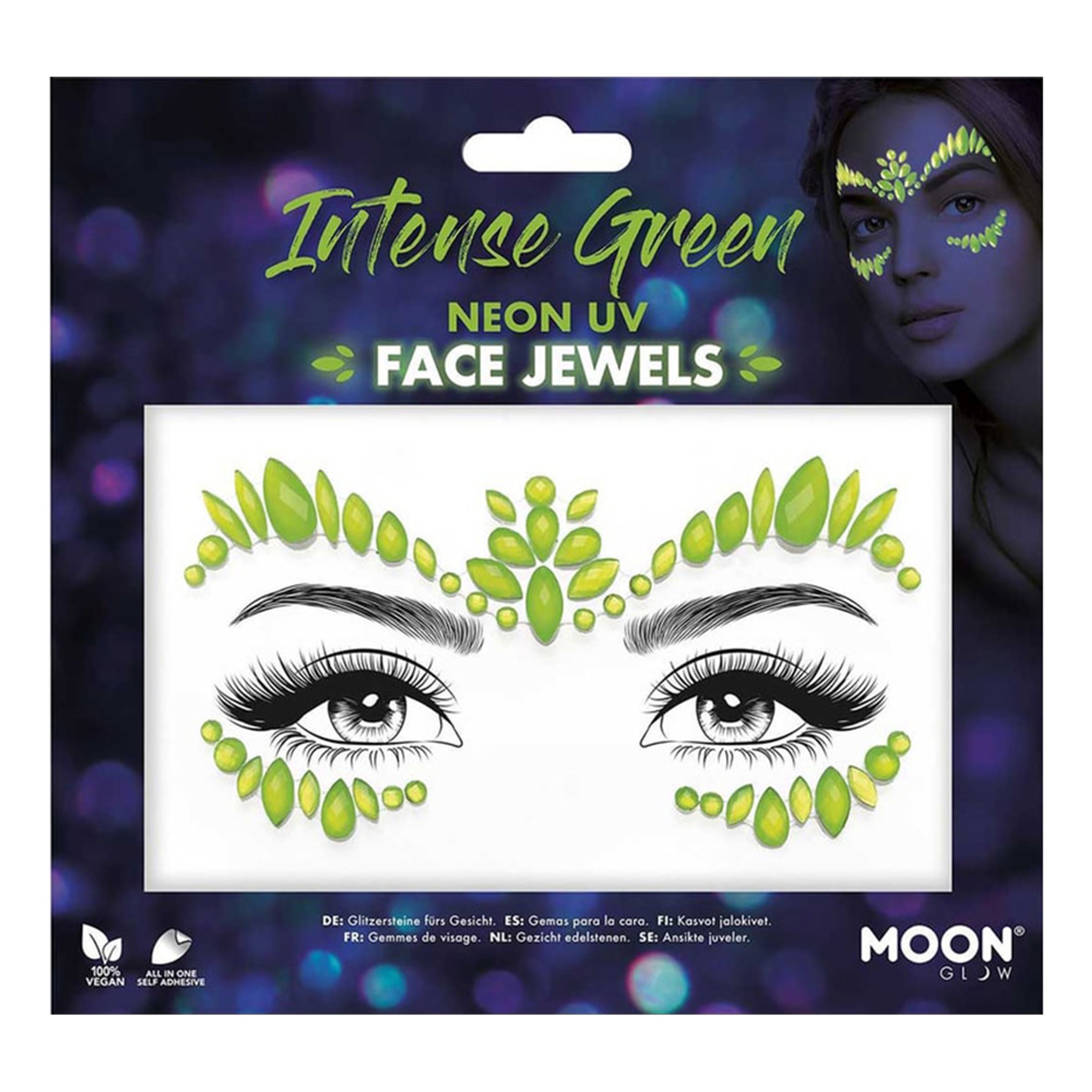 UV Neon Face Jewels Intense Green